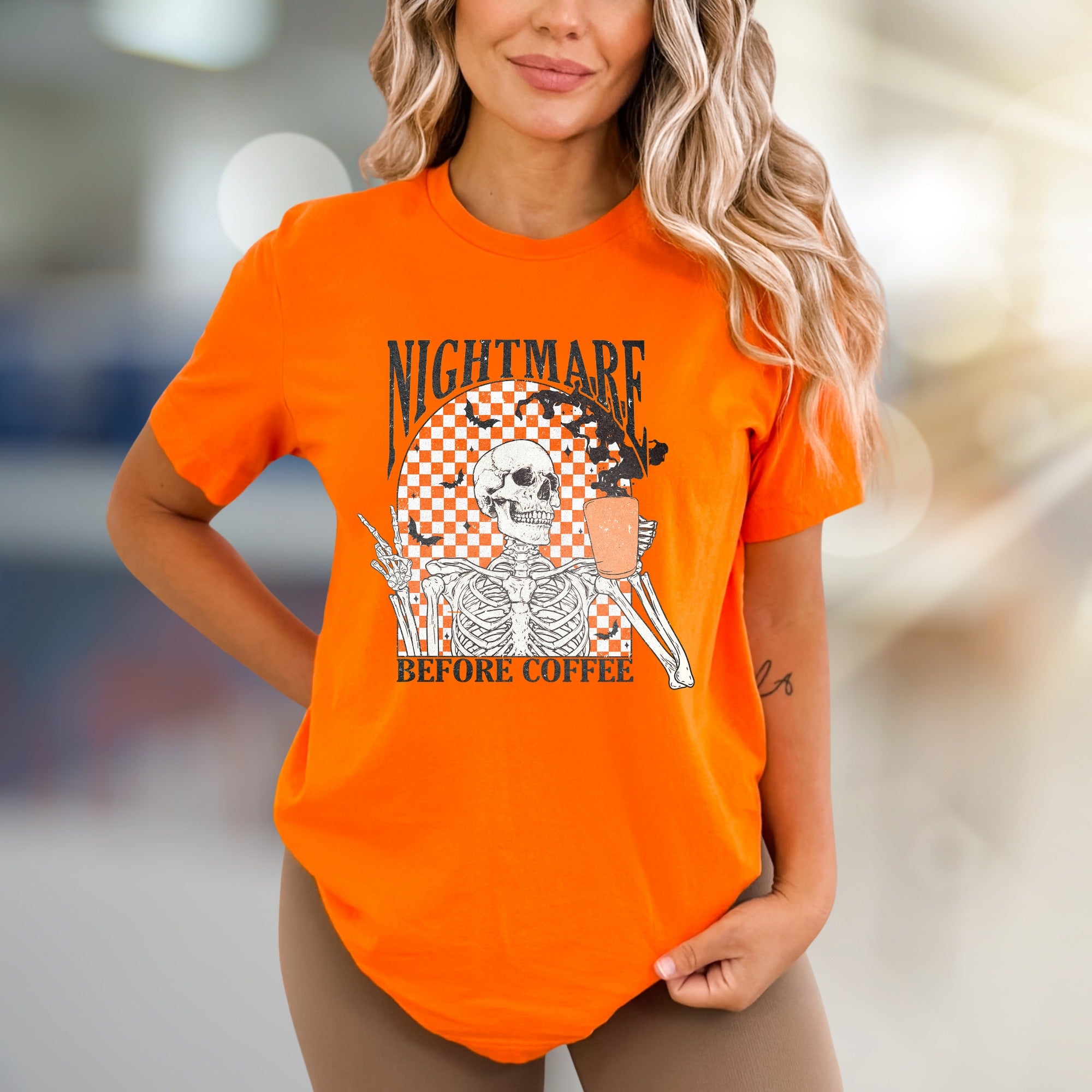 Nightmare Before Coffee Skeleton Graphic Tee, A Spooky Coffee Lover's Pick