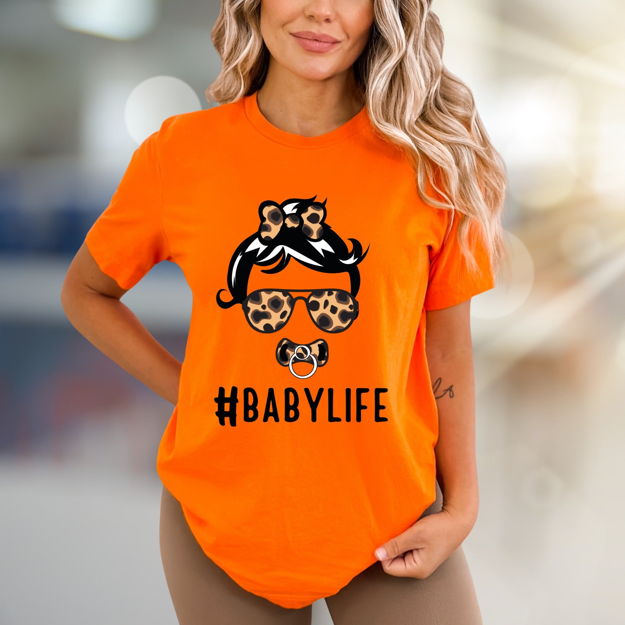 #BABYLIFE Leopard Mama Graphic Tee, a Trendy Mom Life Pick for New Parents