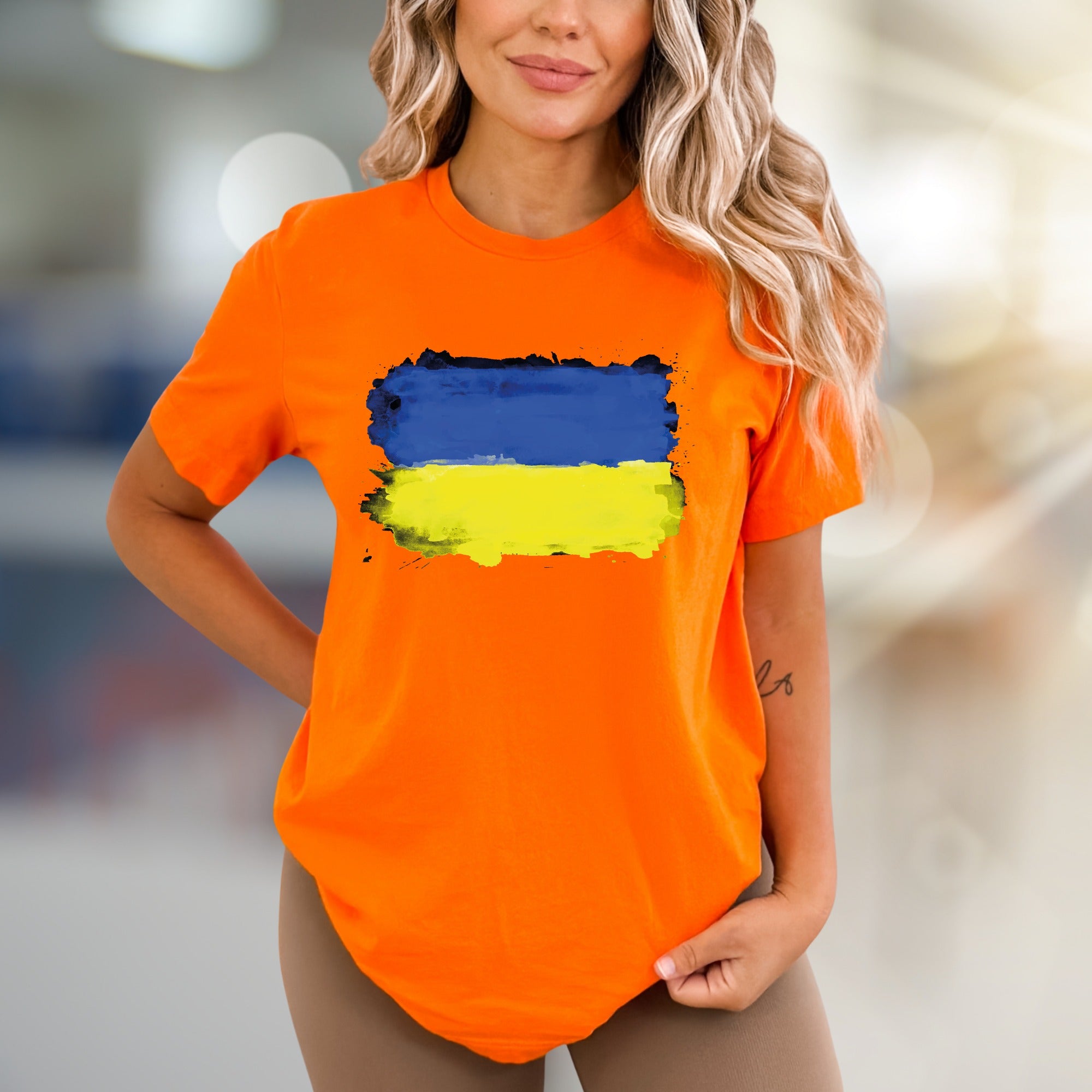 Abstract Ukraine Flag Graphic Tee, A Patriotic Statement for Supporters