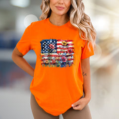 Floral America Graphic Tee, a Patriotic Art Pick for Everyone