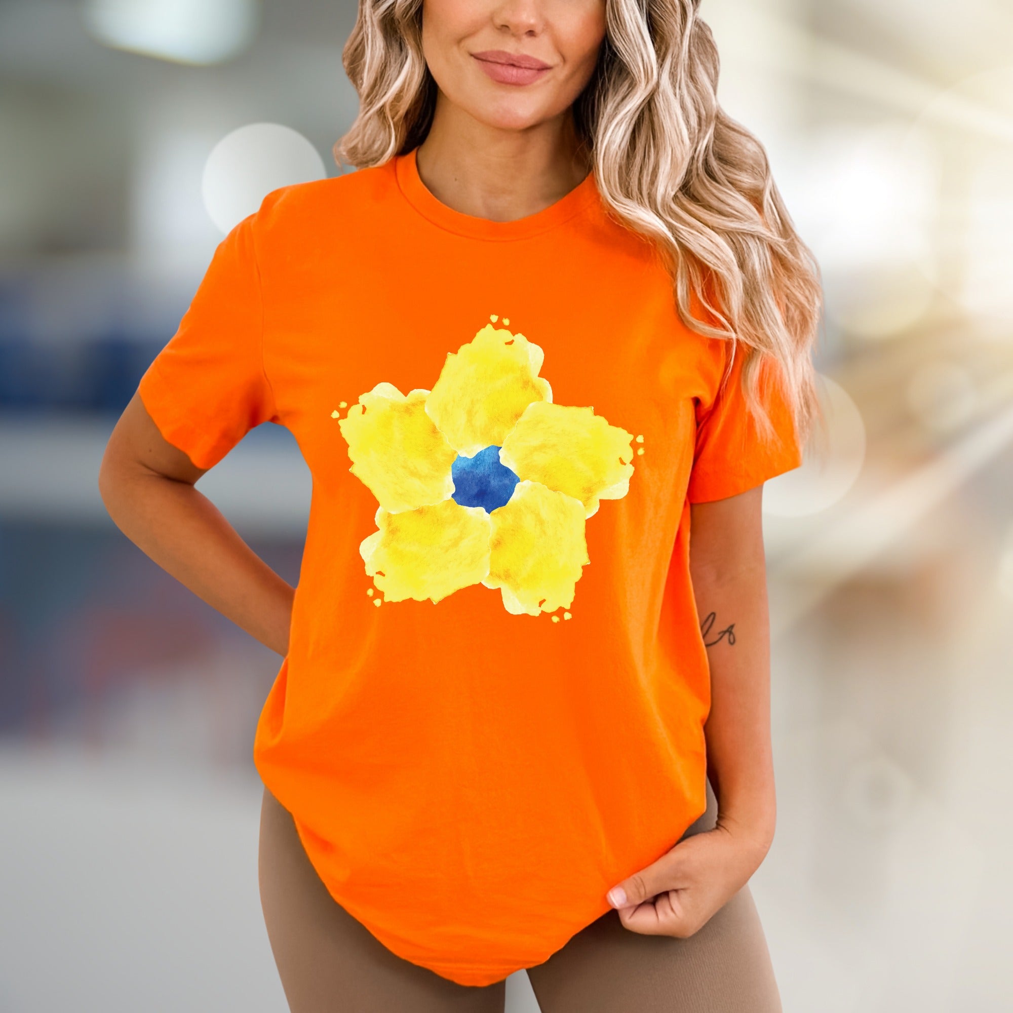 Abstract Watercolor Floral Graphic Tee, Artistic Statement Wear