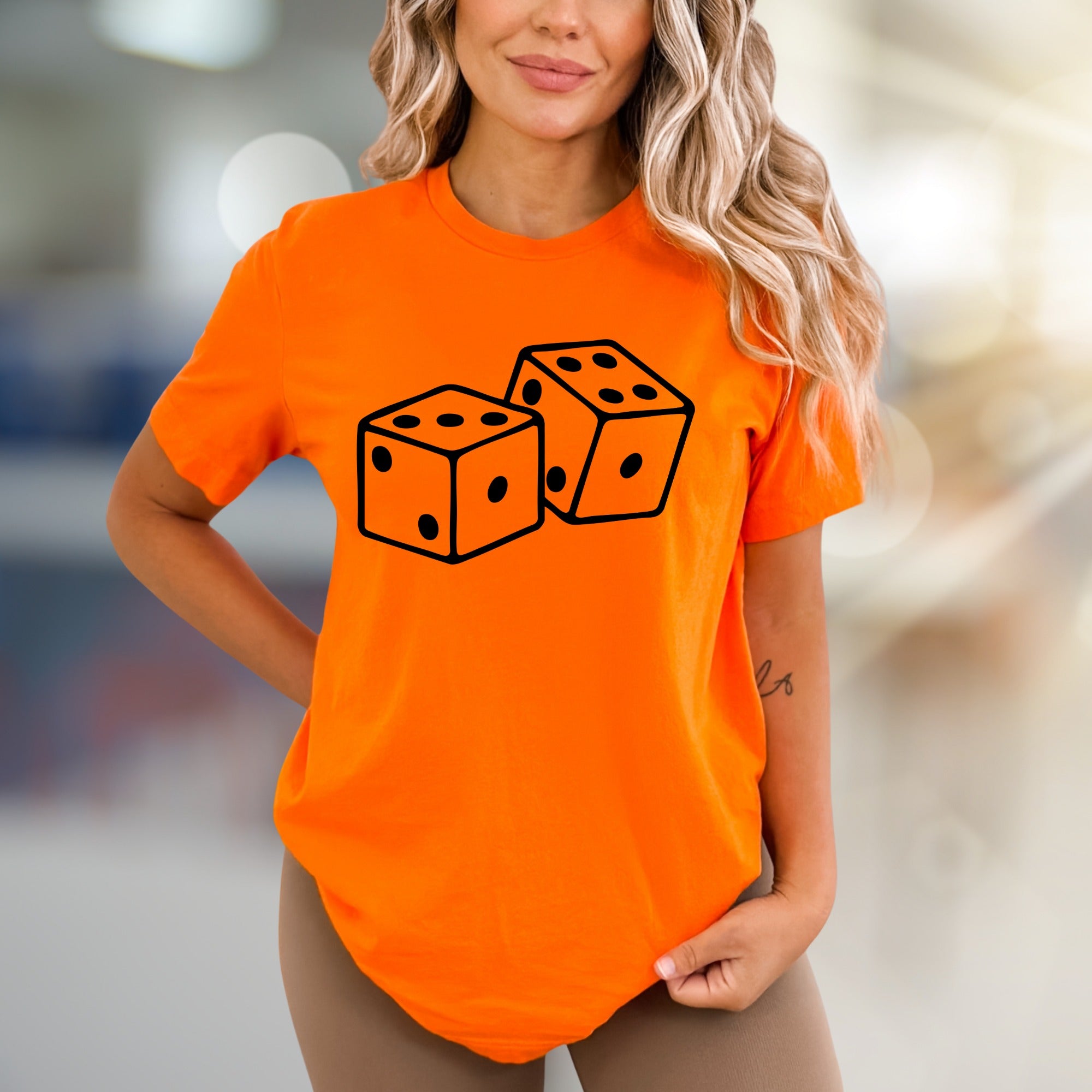 Rolling Dice Lucky Charm Graphic Tee, A Casino Vibe Pick for Game Lovers