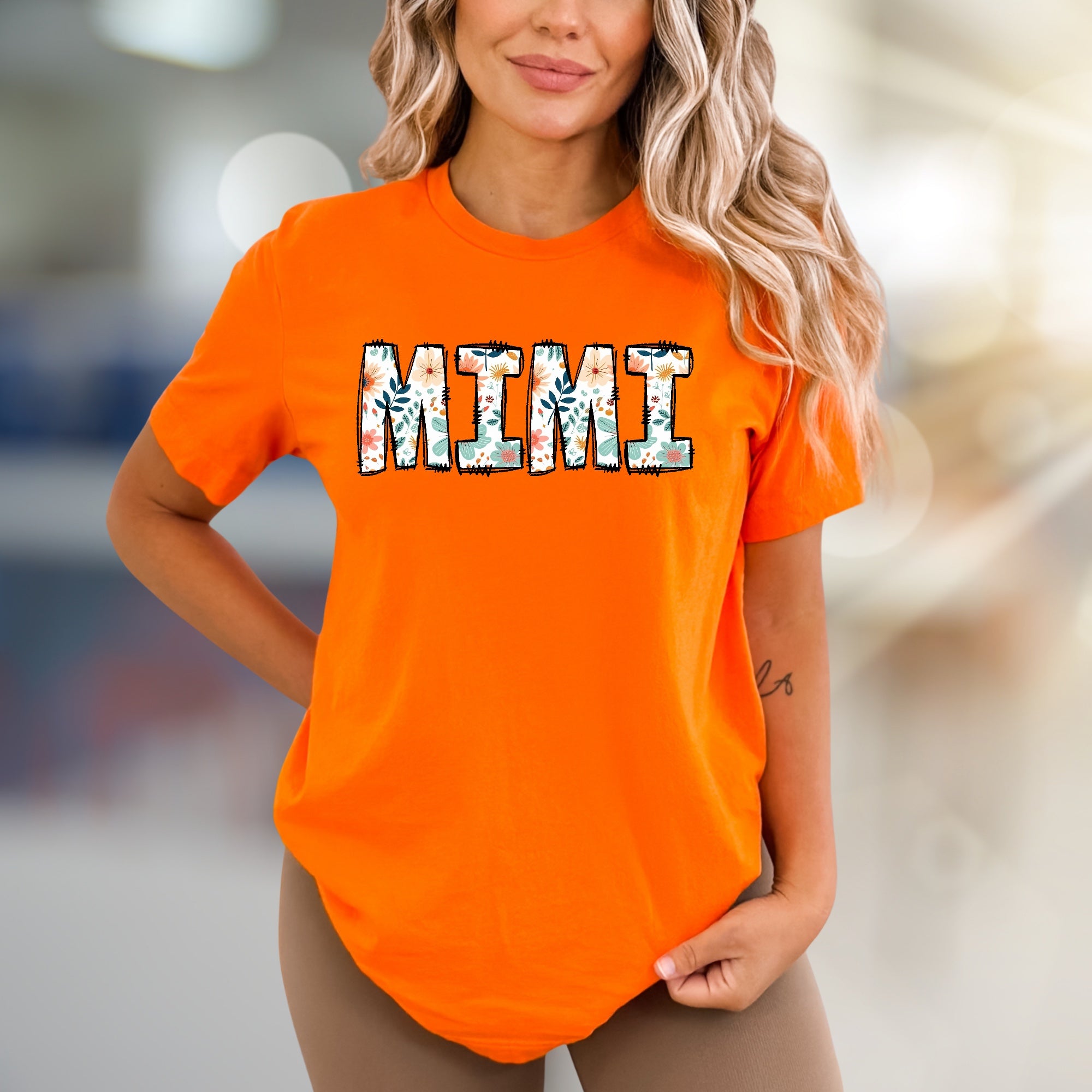 "MIMI" Floral Grandparent Graphic Tee, a Heartfelt Gift for Her