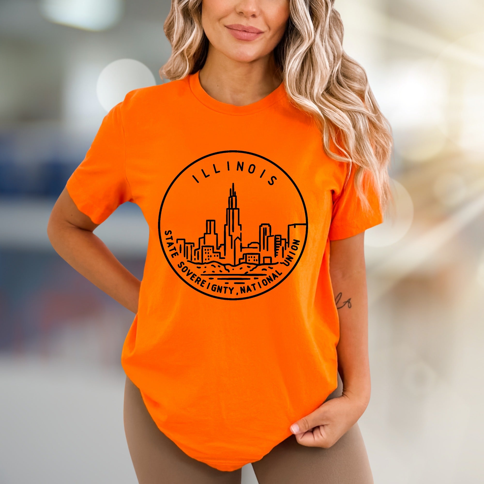 "ILLINOIS STATE SOVEREIGNTY, NATIONAL UNION" Skyline Graphic Tee, a Heritage Pick