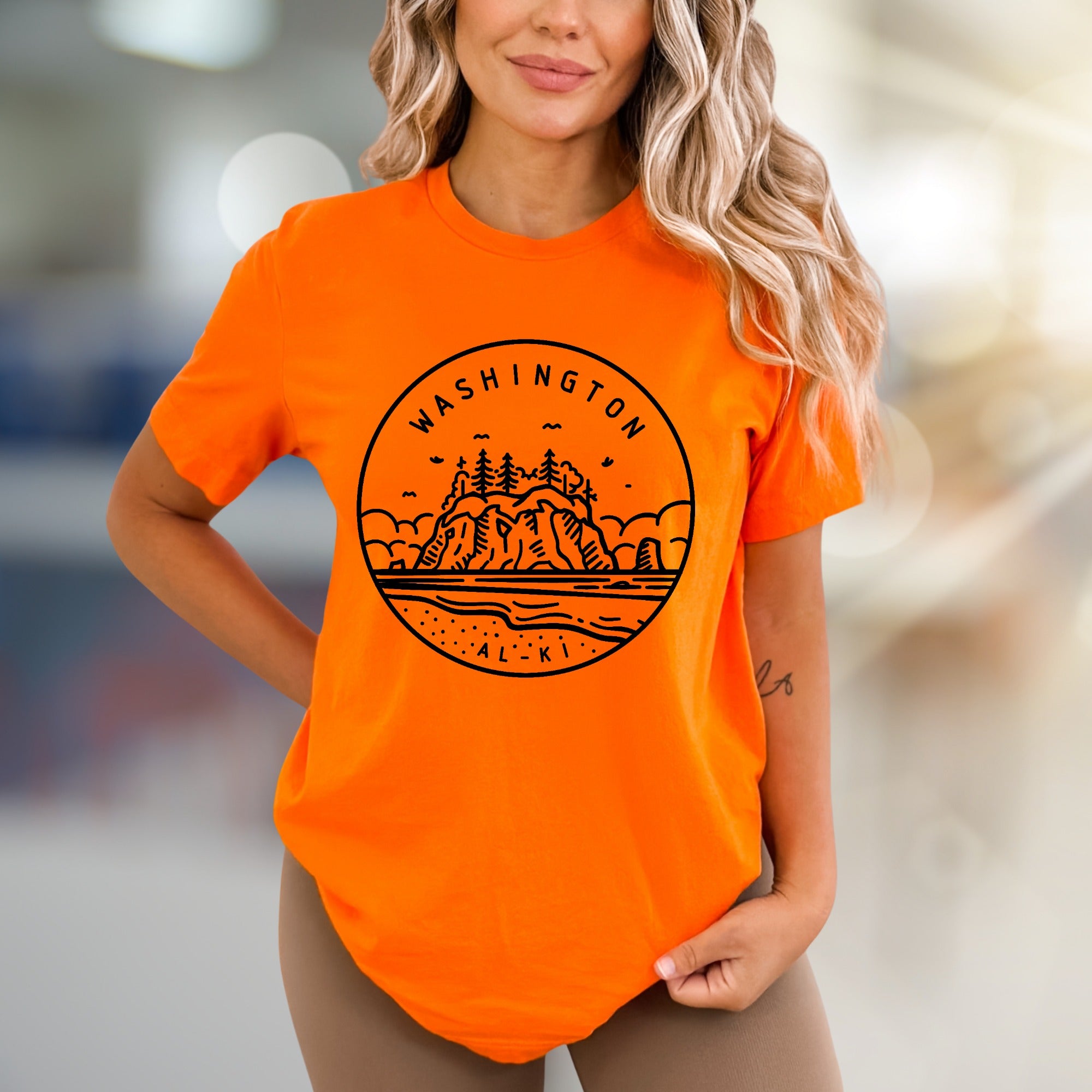 Washington Alki Beach Graphic Tee, a PNW Coastal Vibe for Explorers