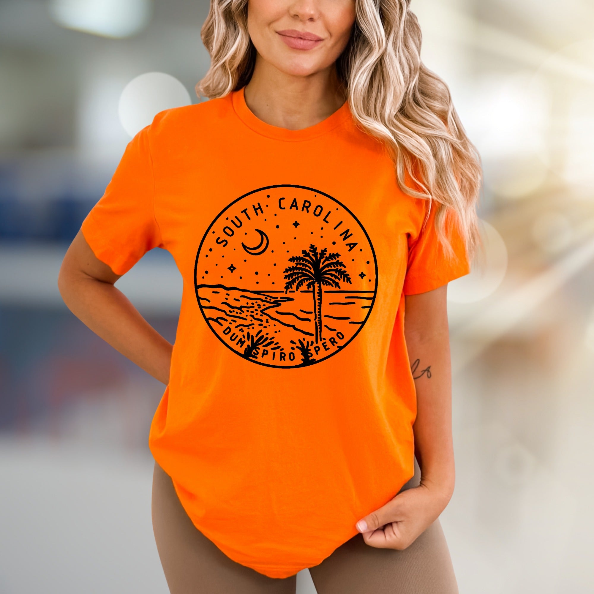 "South Carolina Dum Spiro Spero" Coastal Vibes Graphic Tee, a State Pride Pick for Locals & Travelers