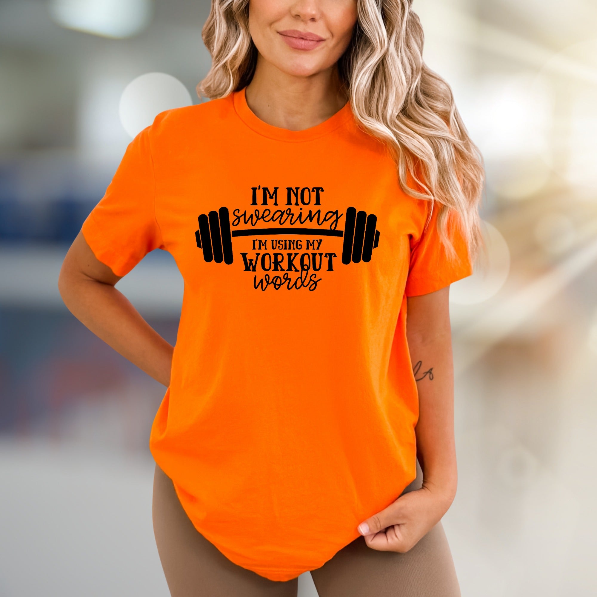 "I'm Not Swearing, I'm Using My Workout Words" Humorous Gym Graphic Tee, A Fitness Enthusiast's Pick
