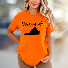 "Virginia" State Outline Graphic Tee, a Hometown Pride Pick for Enthusiasts