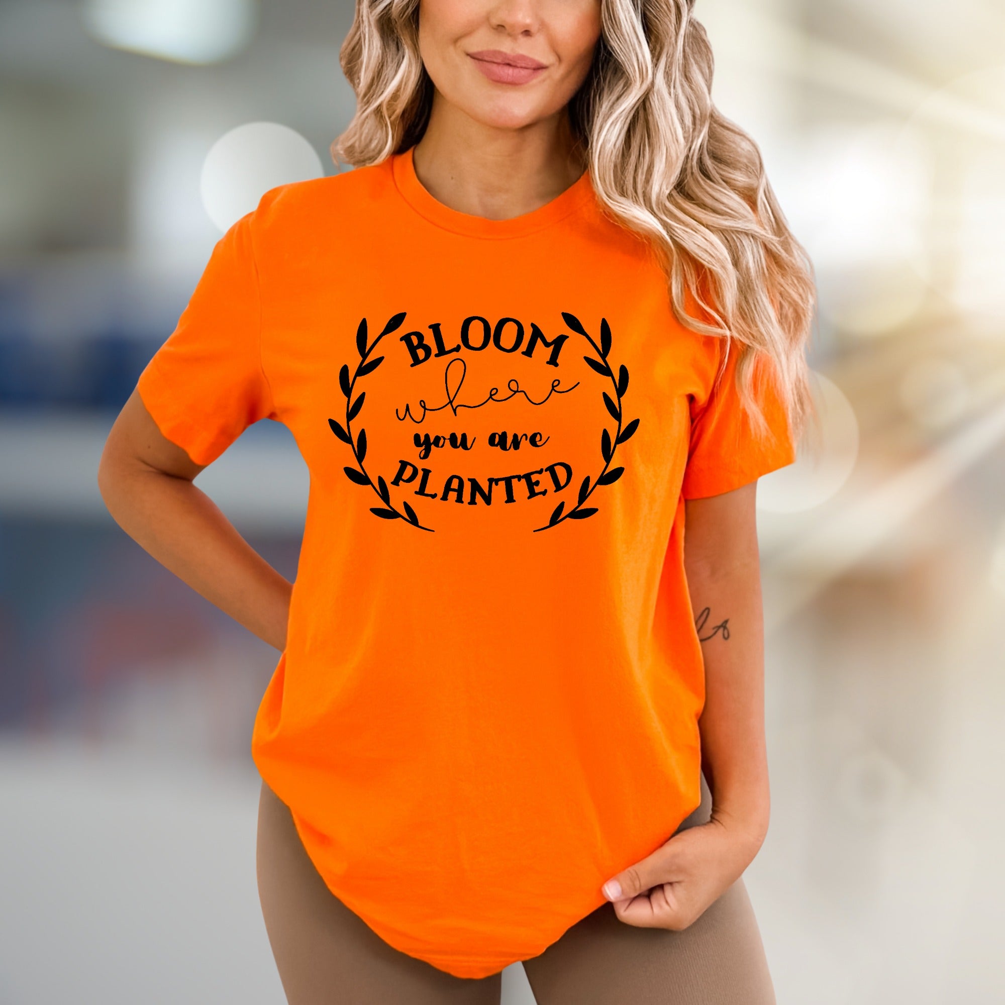 "Bloom Where You Are Planted" Botanical Graphic Tee, an Uplifting Message for Her