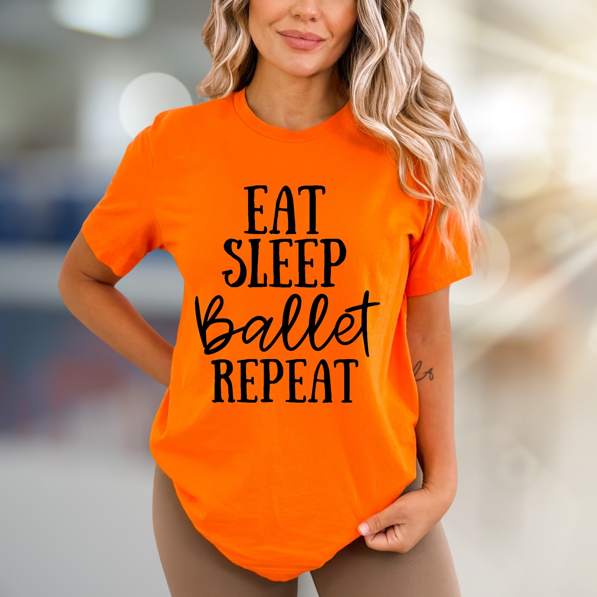 "Eat Sleep Ballet Repeat" Dance Lover Graphic Tee, a Lifestyle Pick for Ballerinas