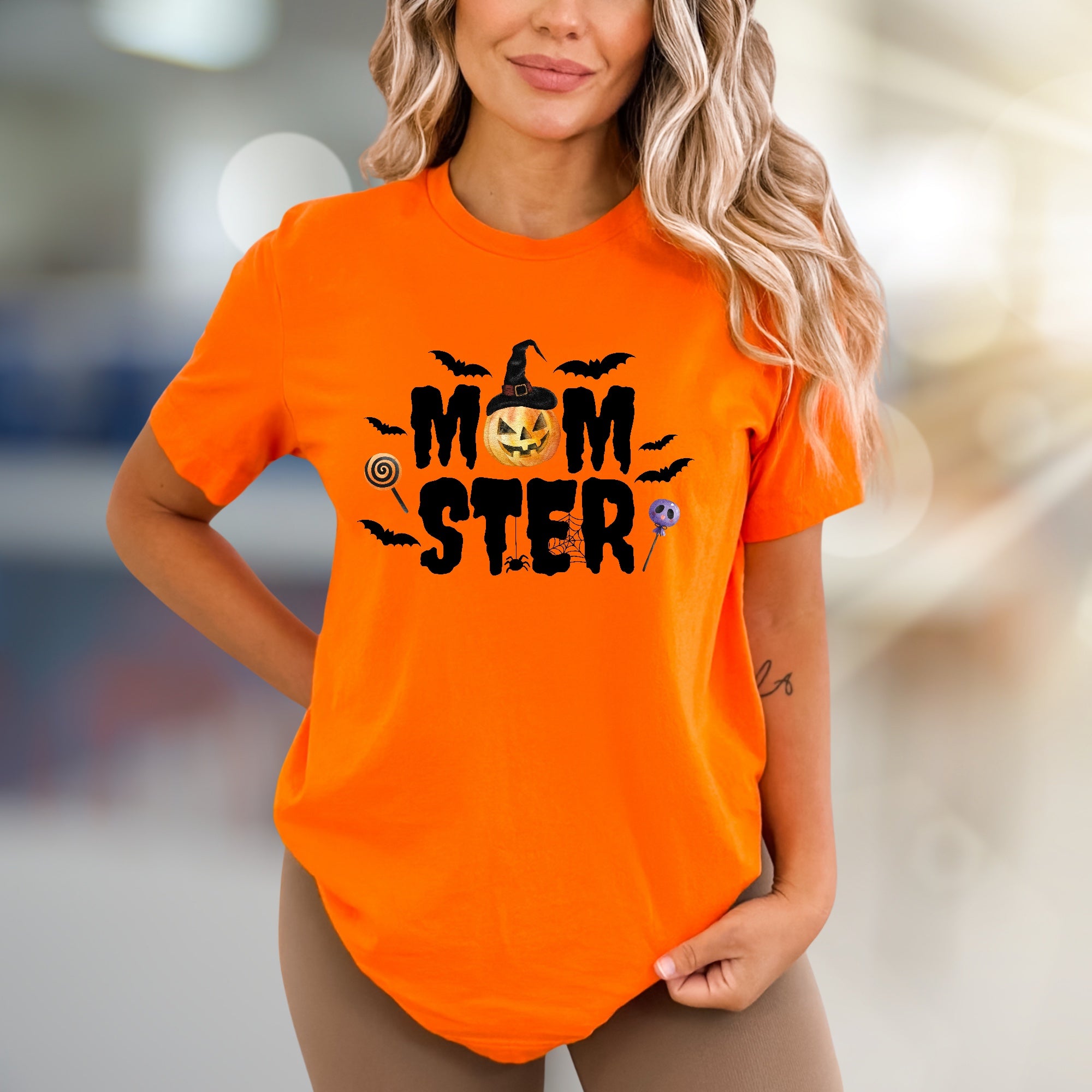 "MOM STER" Halloween Graphic Tee, a Spooky-Cute Pick for Festive Moms