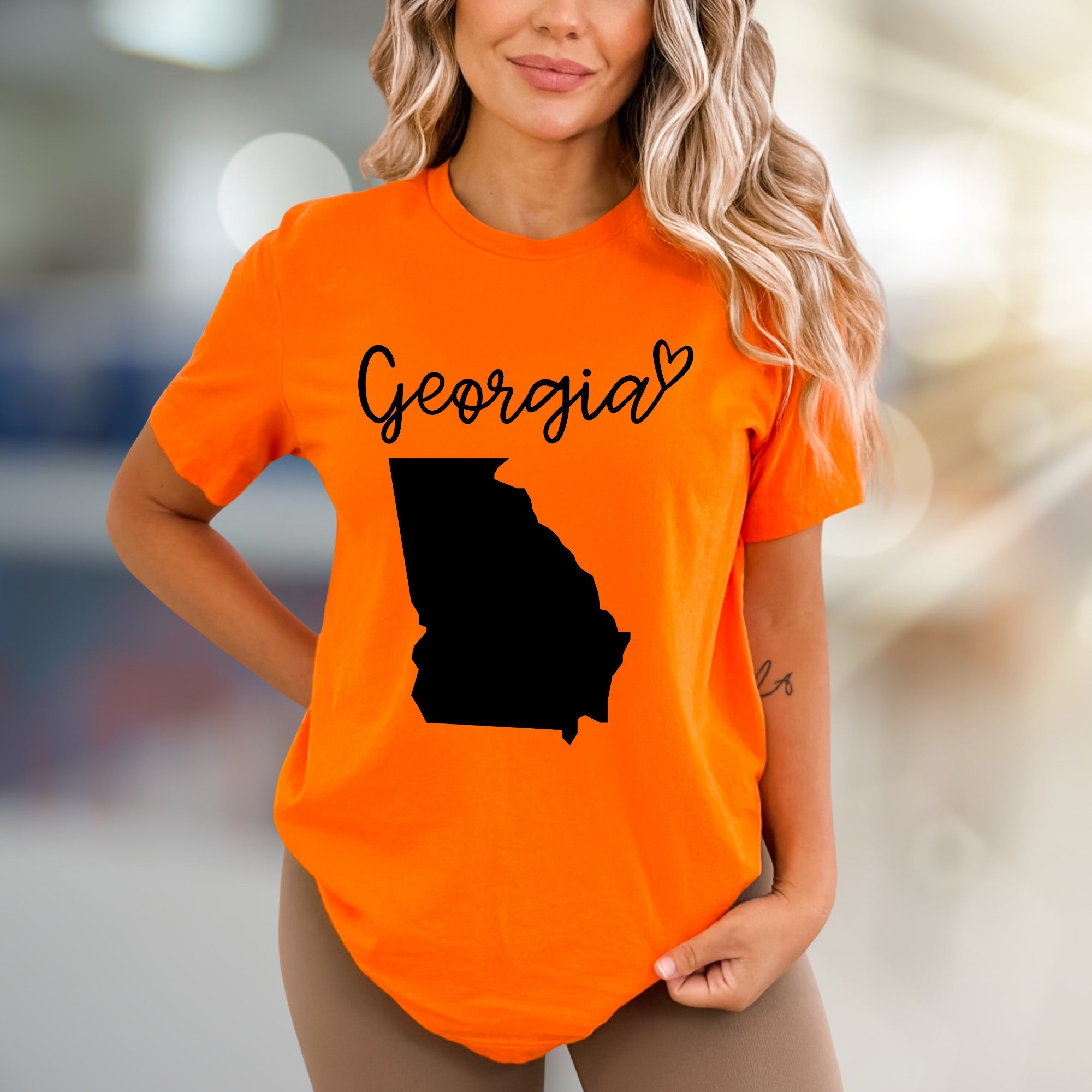 "Georgia" State Outline Graphic Tee, a Southern Pride Pick for Travelers