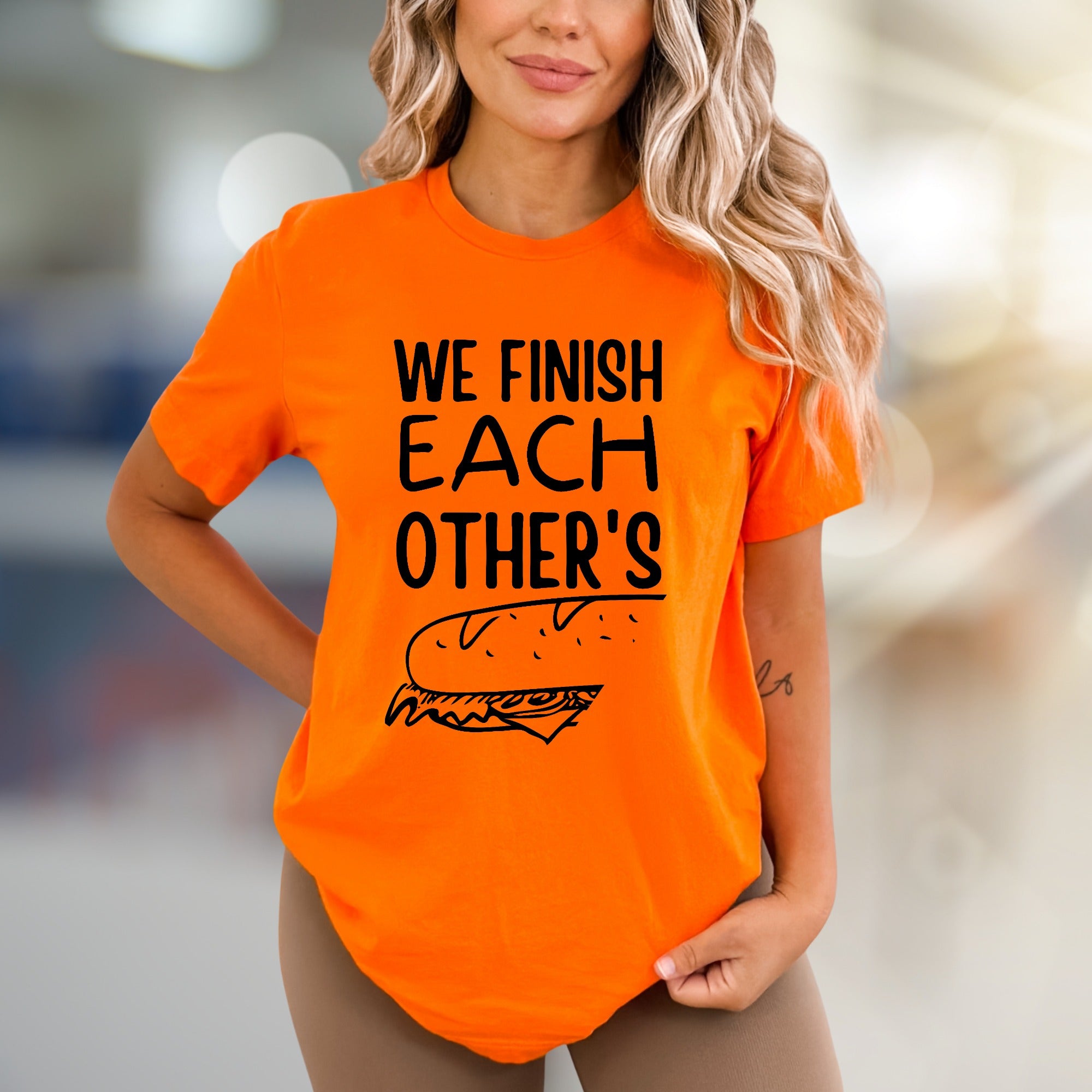 "WE FINISH EACH OTHER'S" Sandwich Graphic Tee, A Culinary Charm for Foodies