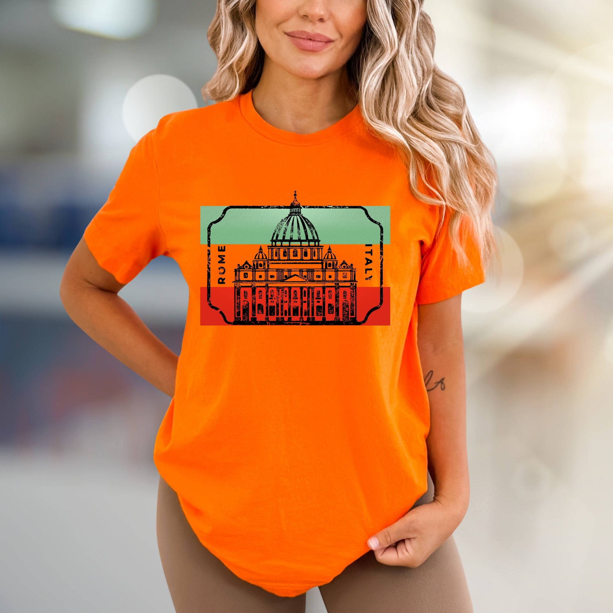 "ROME ITALY" Vatican City Travel Graphic Tee, a European Souvenir for Globetrotters