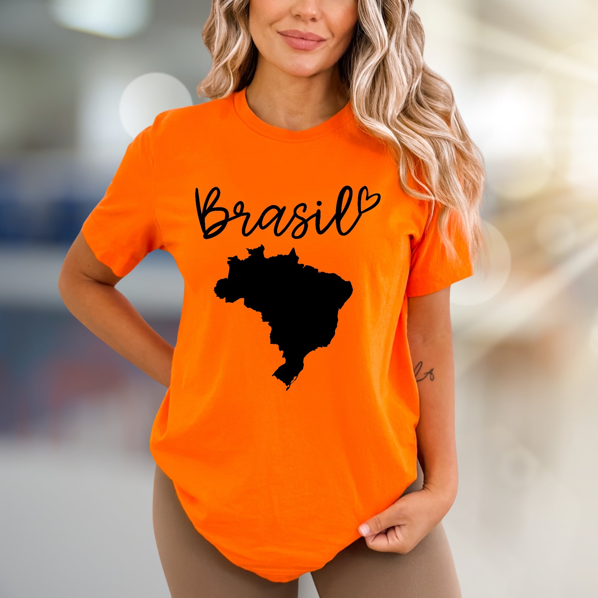 "Brasil" Map Graphic Tee, a Patriotic Pick for Travelers & Culture Lovers