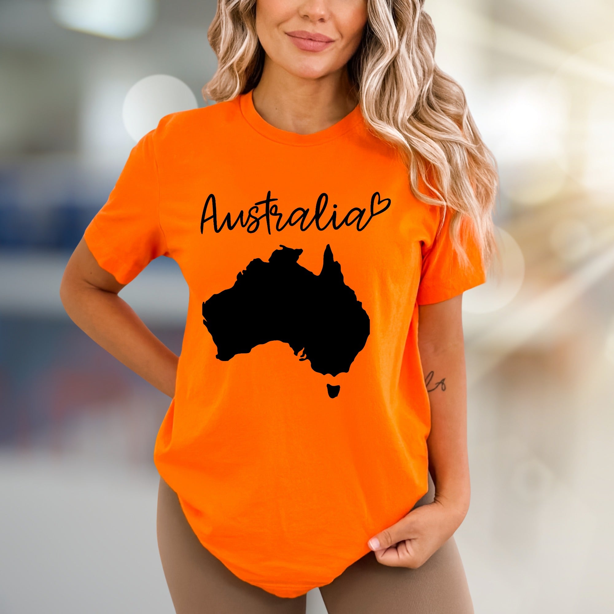 "Australia" Map Heart Graphic Tee, a Travel Lover's Pick for Everyday Style