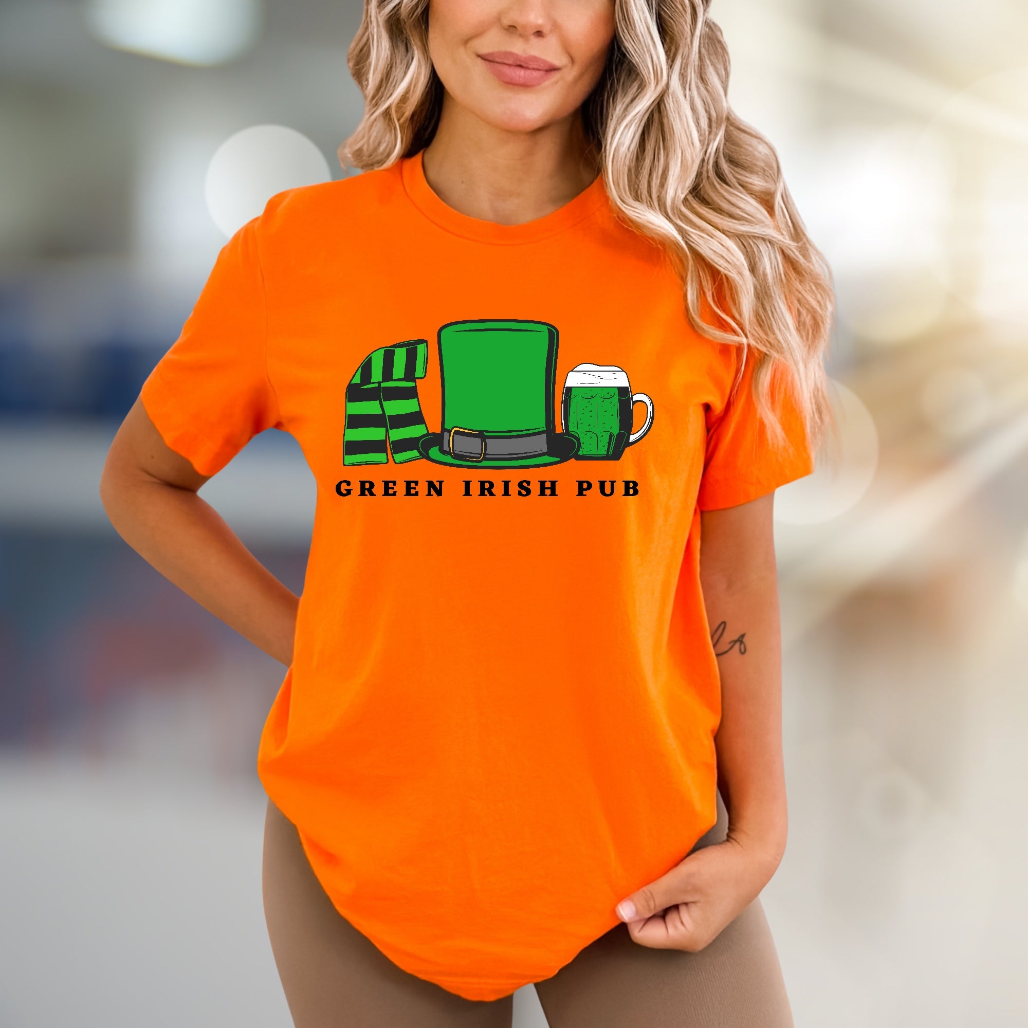 "GREEN IRISH PUB" Irish Celebration Graphic Tee, a St. Paddy's Day Pick for Enthusiasts