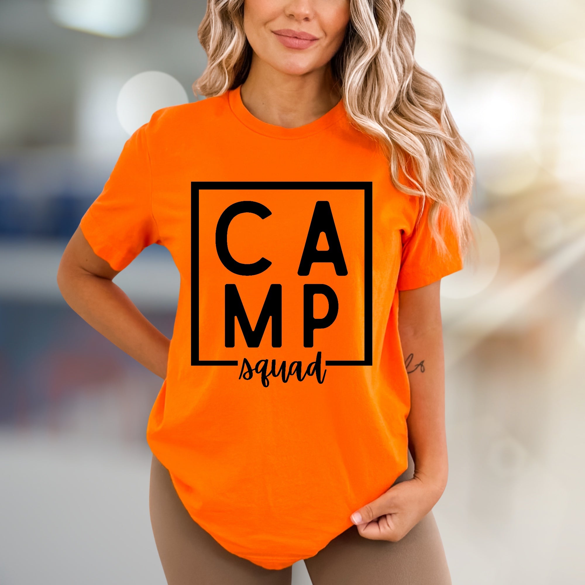 "CAMP squad" Statement Graphic Tee, a Summer Camp Pick for Enthusiasts
