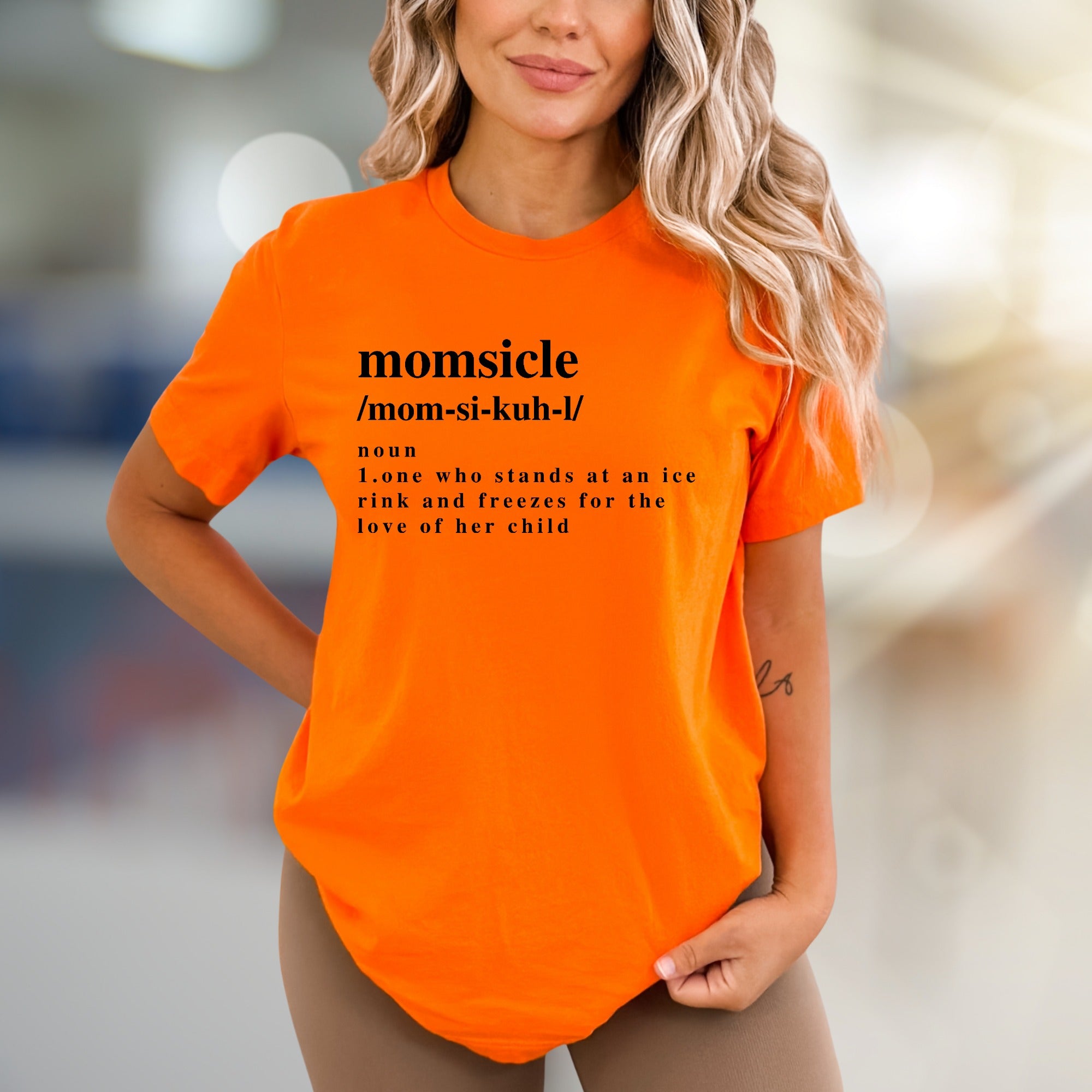 “Momsicle” Definition Graphic Tee, A Humorous Mom Life Pick for Ice Rink Parents
