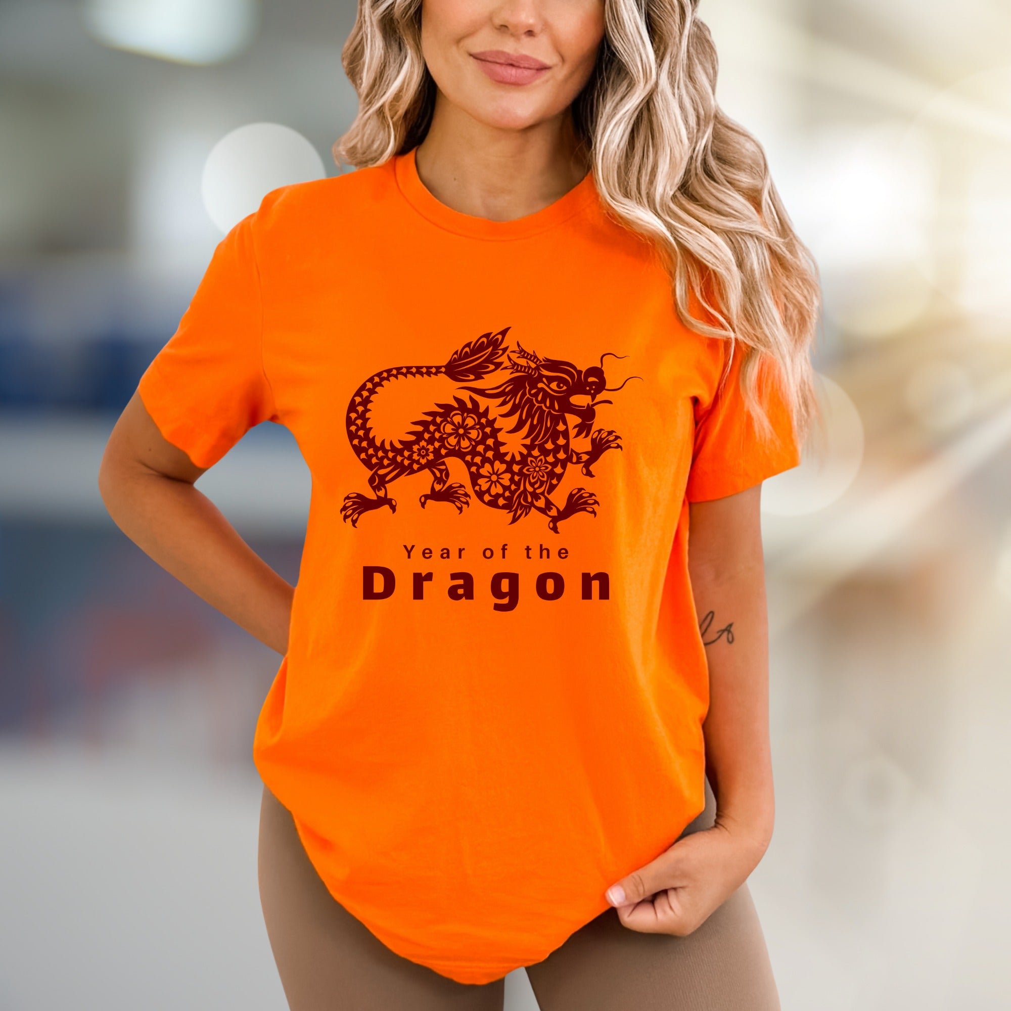 "Year of the Dragon" Folk Graphic Tee, an Empowering Asian Zodiac Pick for Enthusiasts
