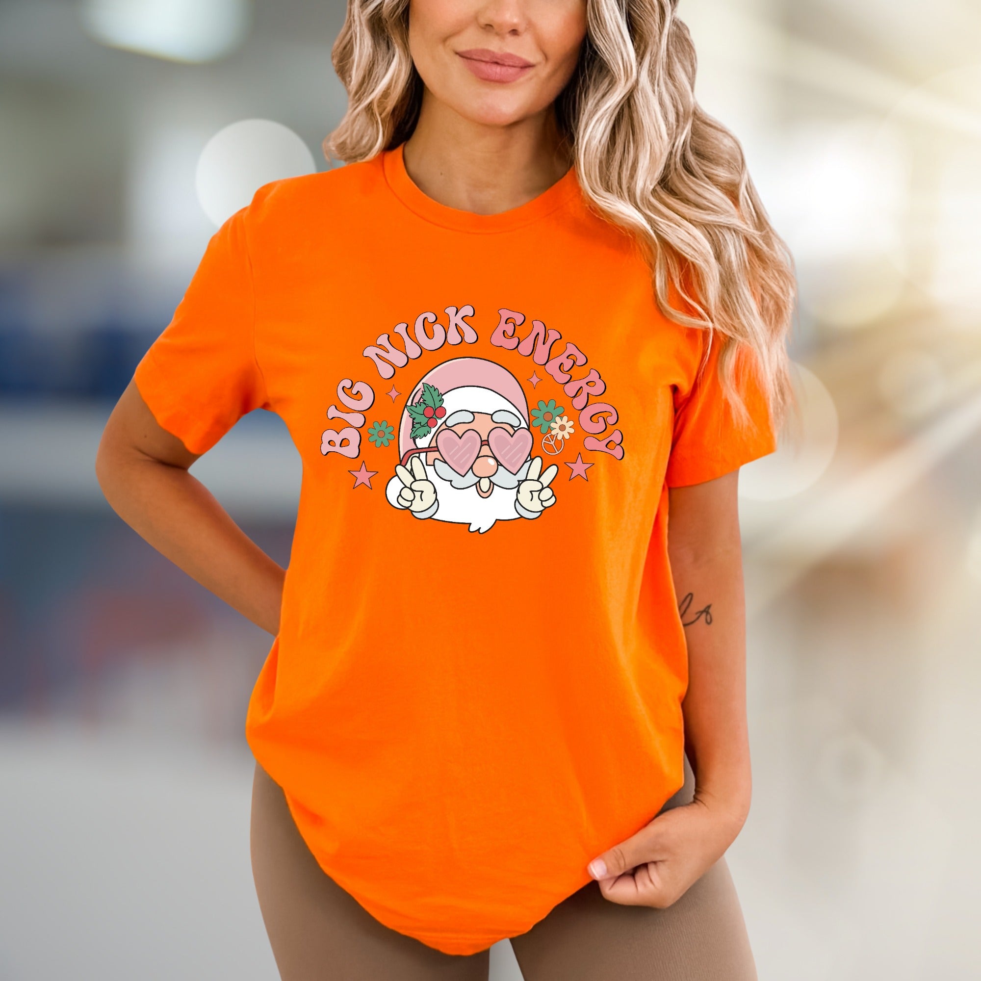 "Big Nick Energy" Hippie Santa Graphic Tee, a Groovy Holiday Pick for Fun Lovers