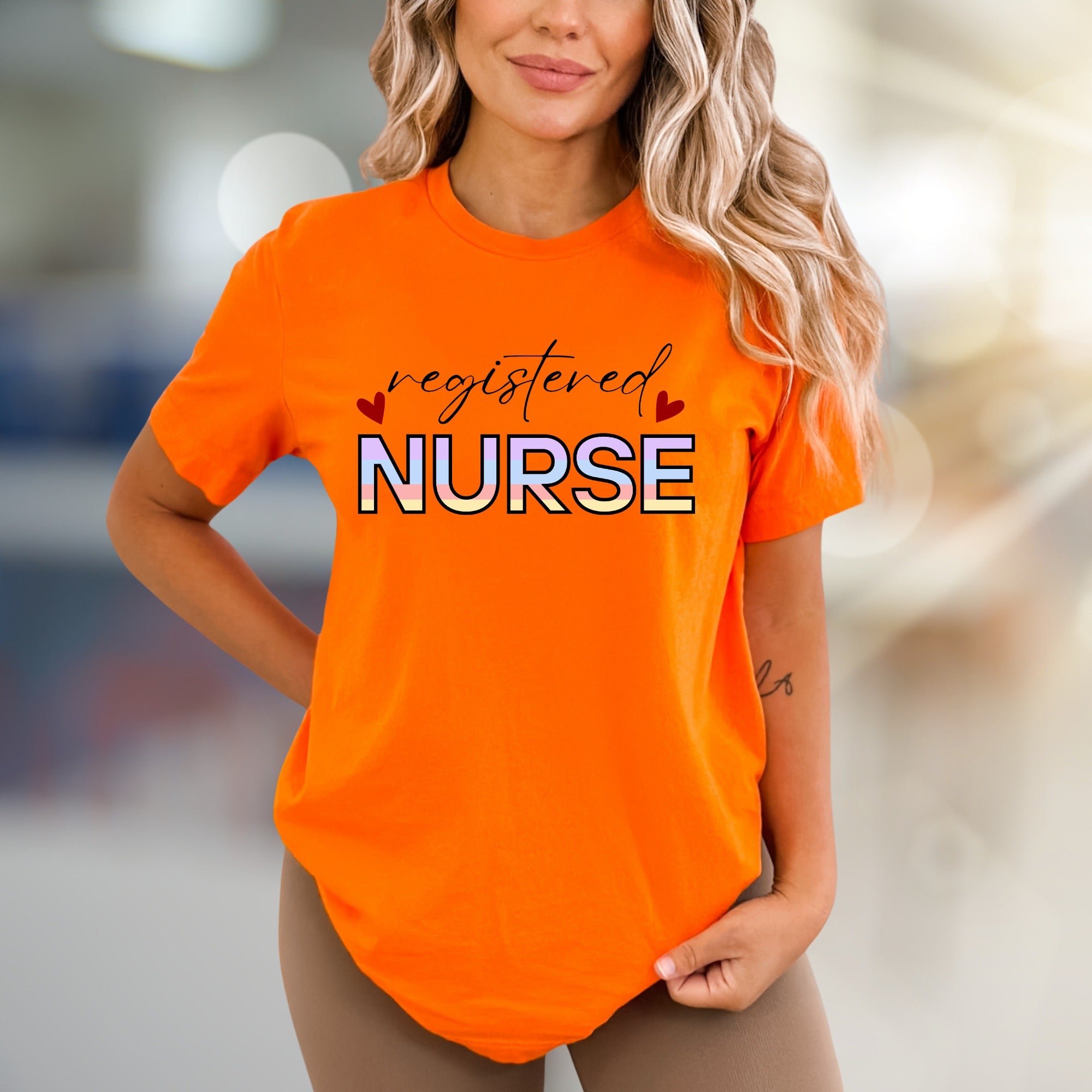 "Registered Nurse" Pastel Ombre Graphic Tee, a Heartfelt Healthcare Pick for Dedicated Professionals