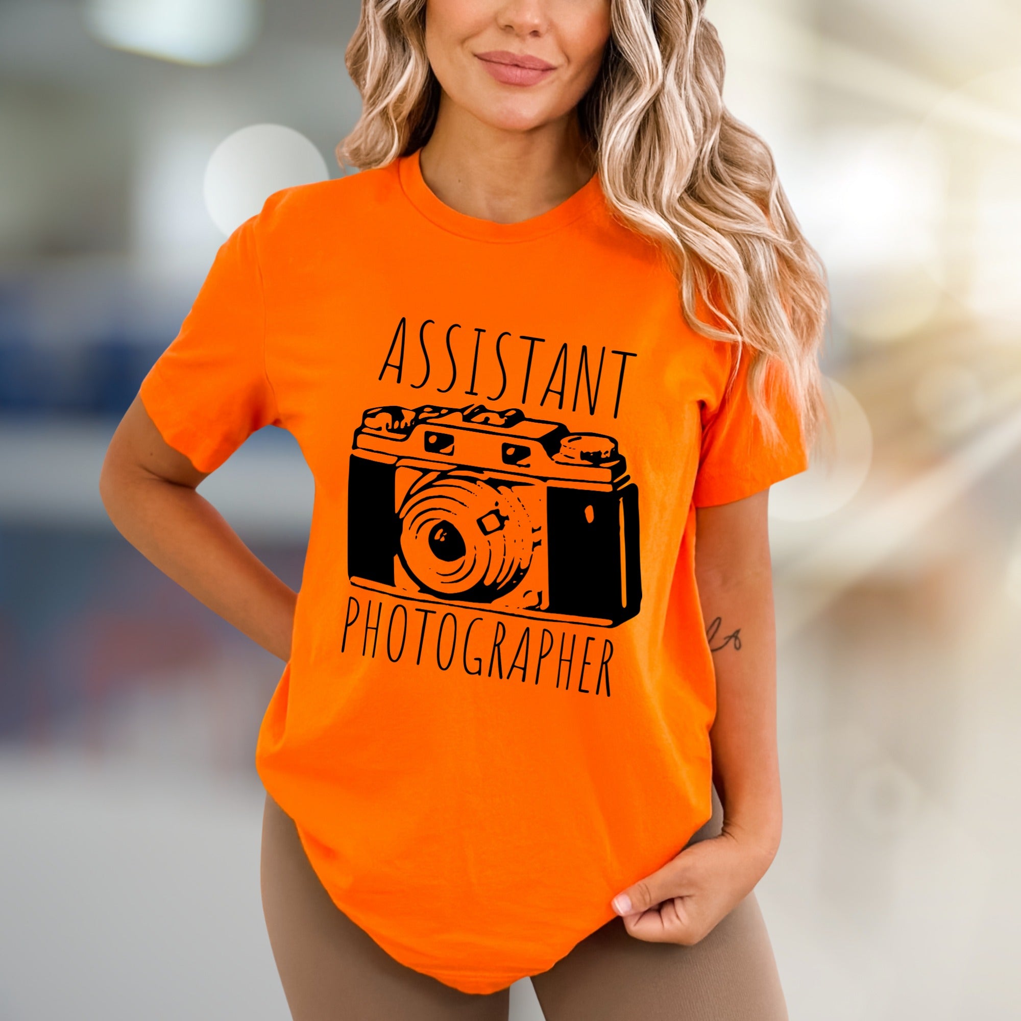 "ASSISTANT PHOTOGRAPHER" Vintage Camera Graphic Tee, a Photography Lover's Unisex Tee