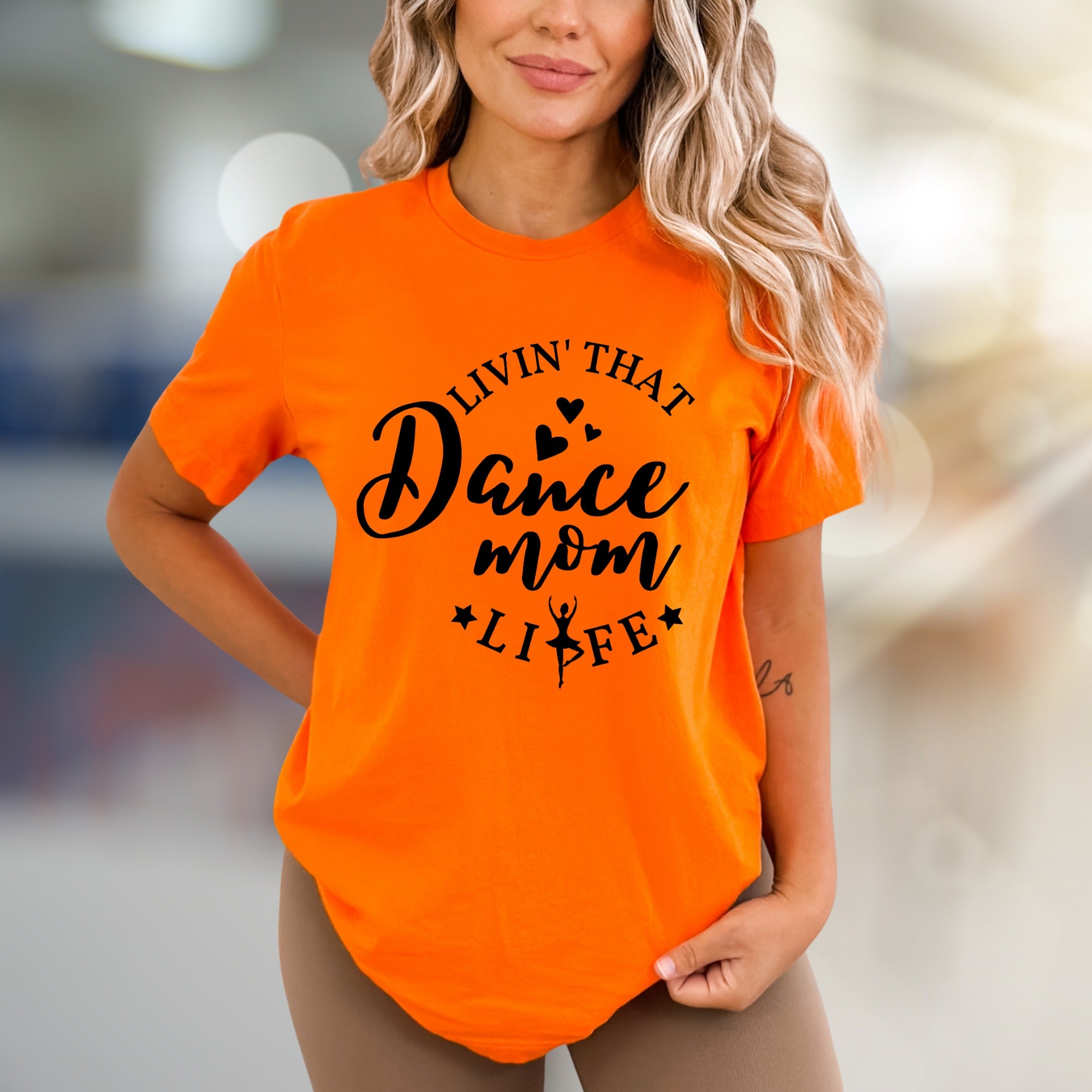 "Livin' That Dance Mom Life" Ballerina Graphic Tee, a Heartfelt Pick for Dance Parents