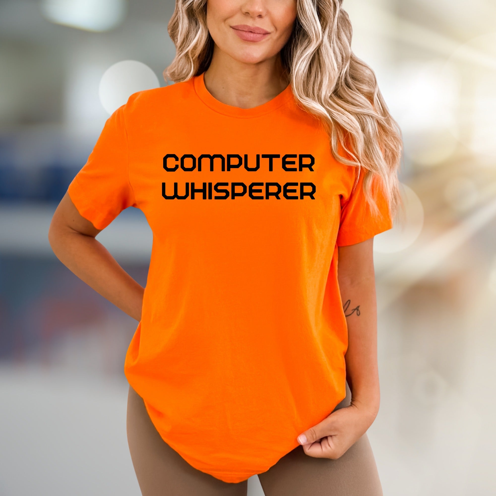 "COMPUTER WHISPERER" Tech Enthusiast Graphic Tee, a Funny Statement for IT Pros