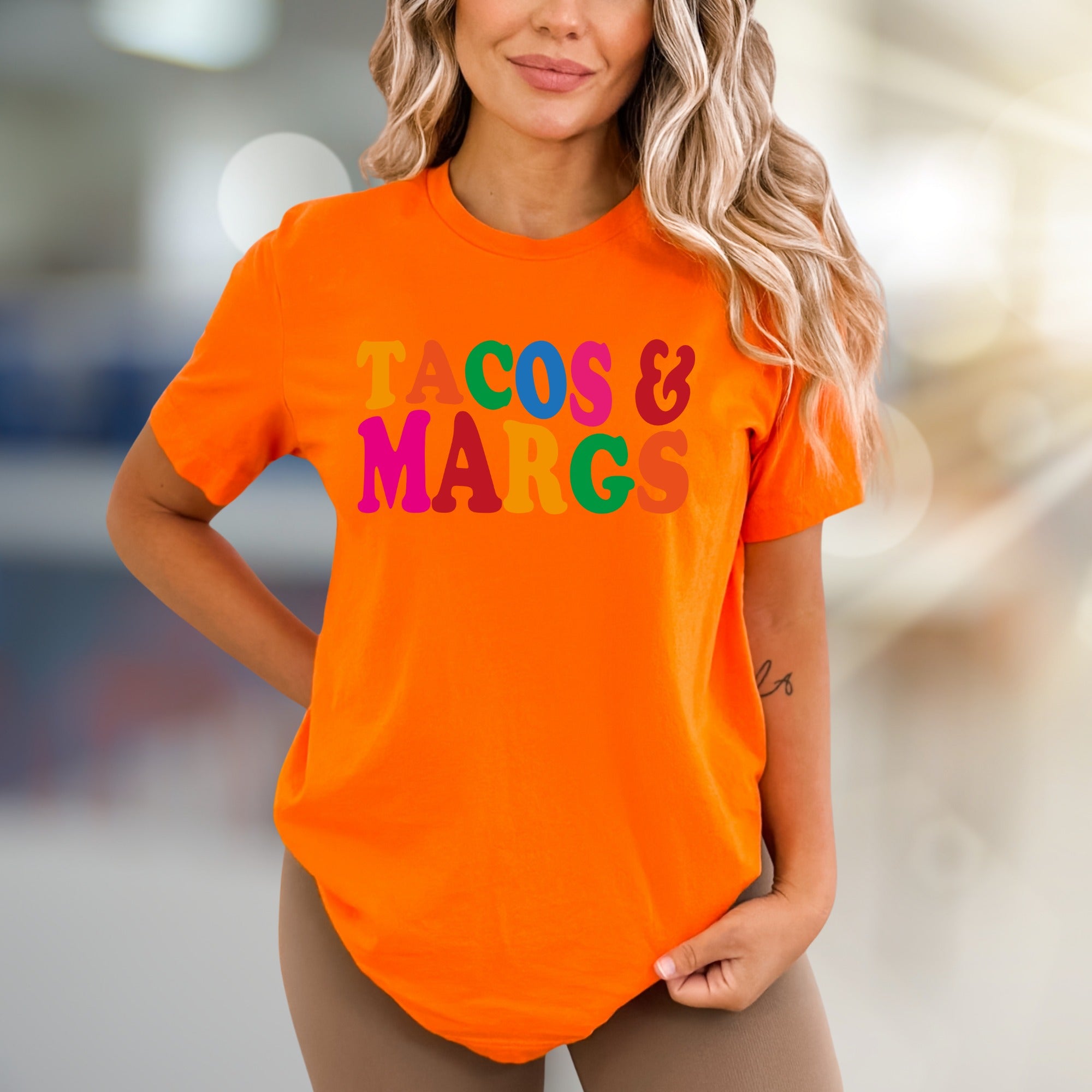 Tacos & Margs Retro Graphic Tee, a Fun Foodie Pick for Casual Outings