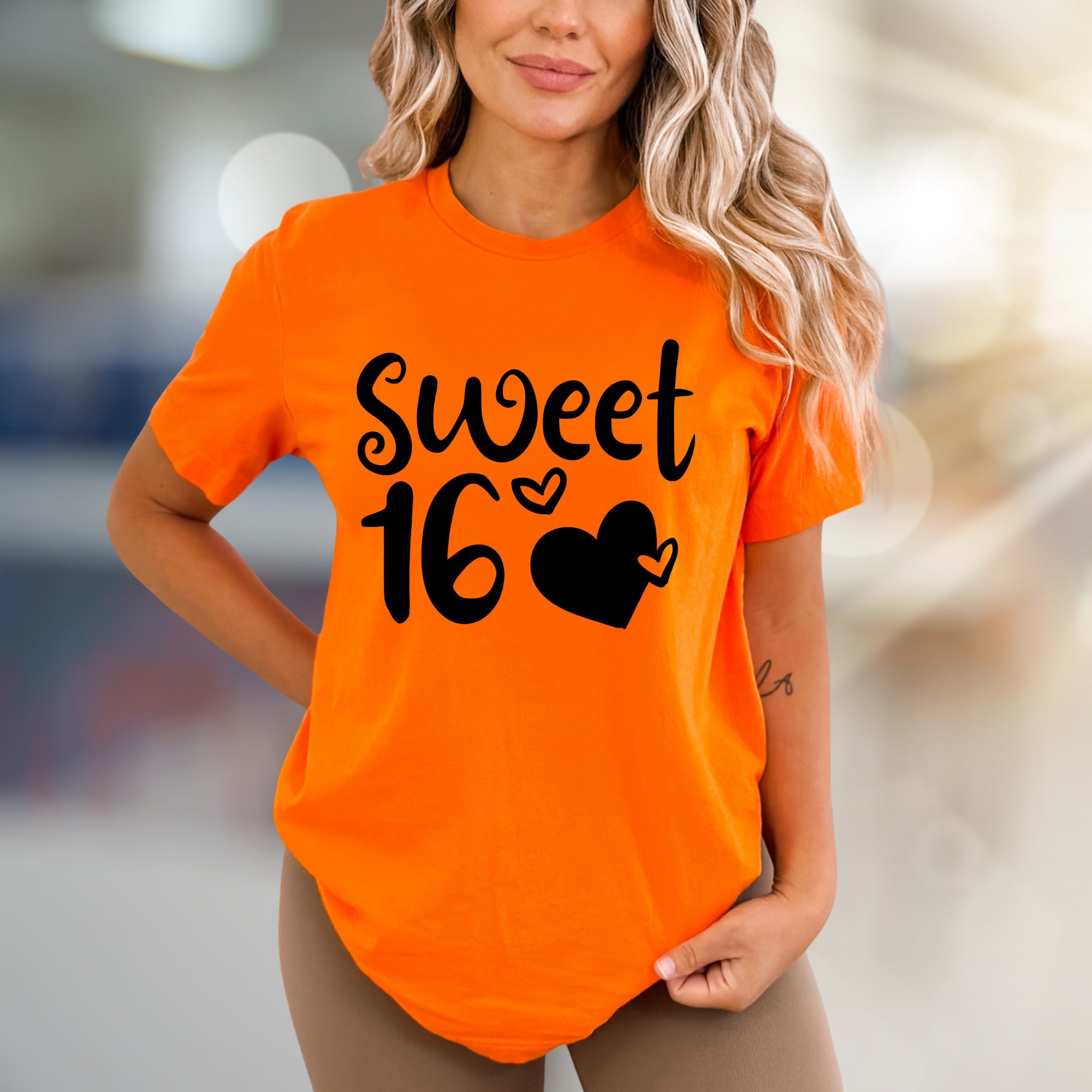 "Sweet 16" Birthday Celebration Graphic Tee, a Girly & Fun Pick for Teens