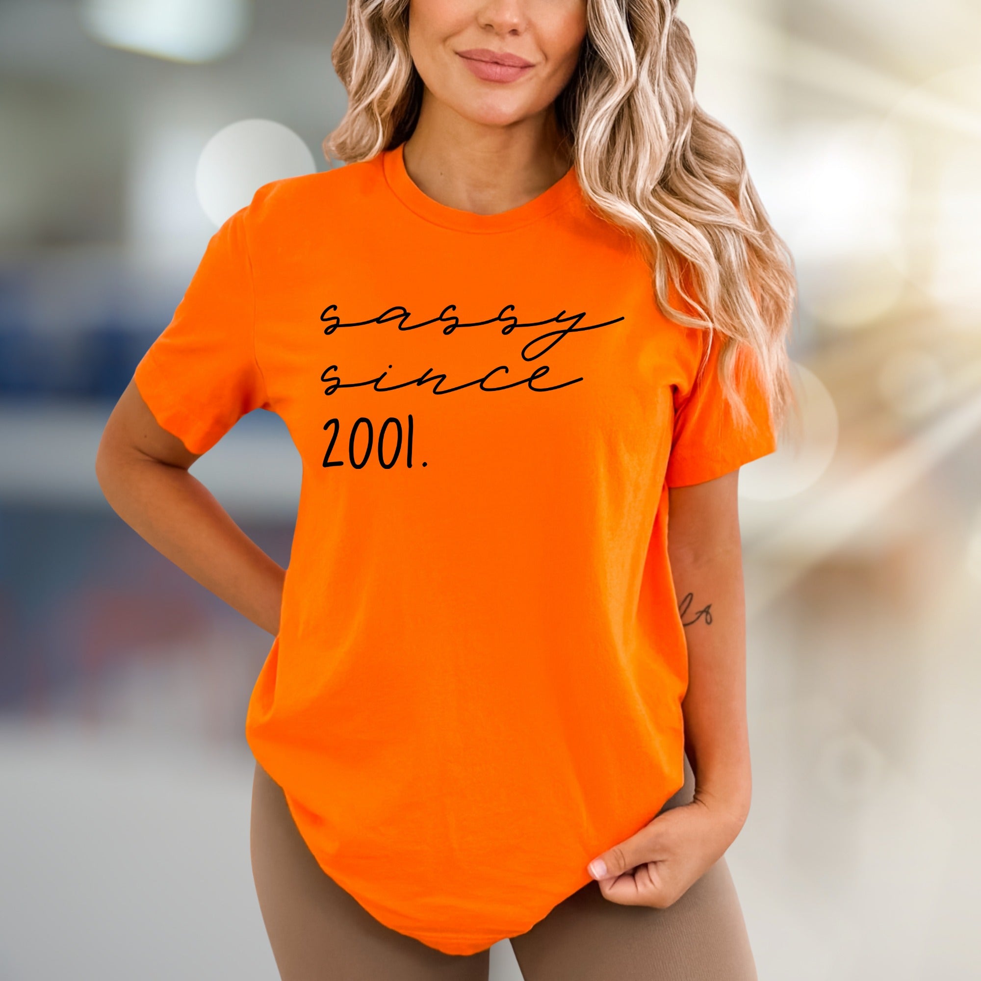 "Sassy Since 2001" Birthday Graphic Tee, a Bold Statement for Her