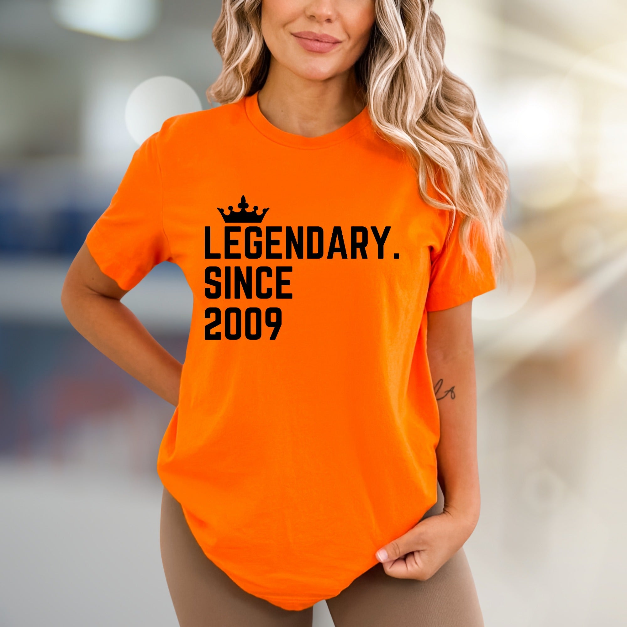 "Legendary Since 2009" Crown Graphic Tee, a Birthday Vibe Pick for Everyone
