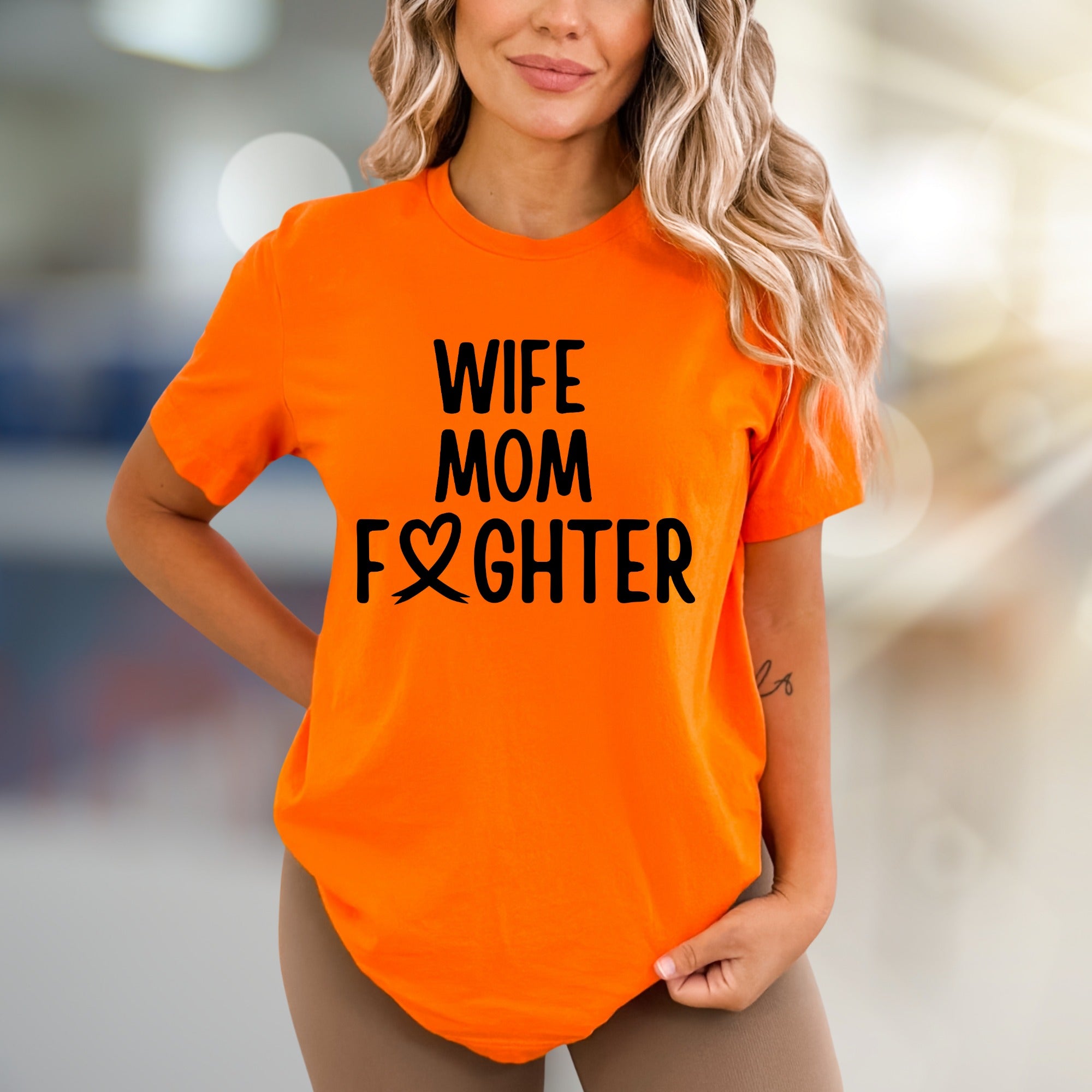 "WIFE MOM FIGHTER" Empowerment Graphic Tee, a Strength-Inspired Pick for Warriors