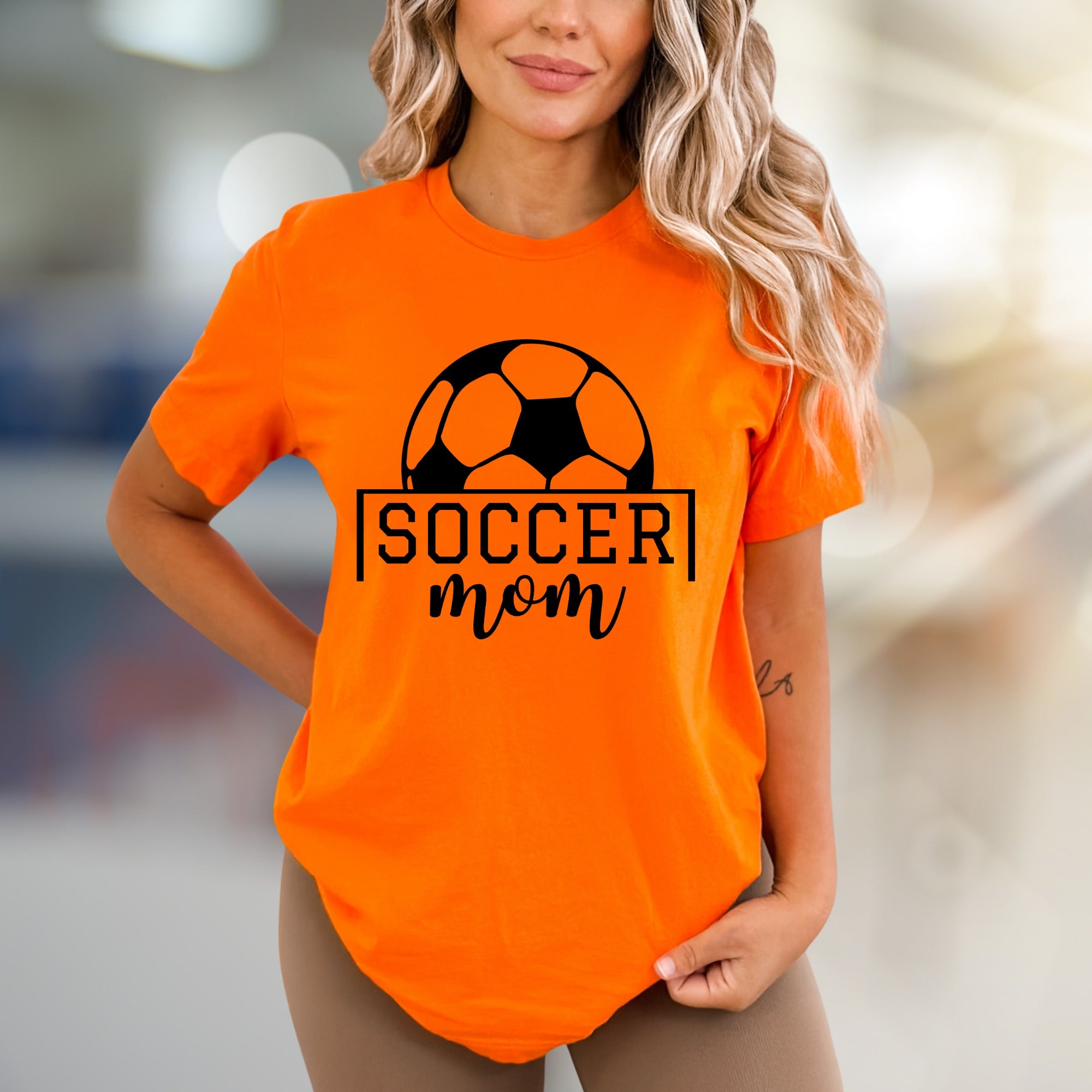 "SOCCER Mom" Sports Fan Graphic Tee, a Lifestyle Pick for Dedicated Guardians