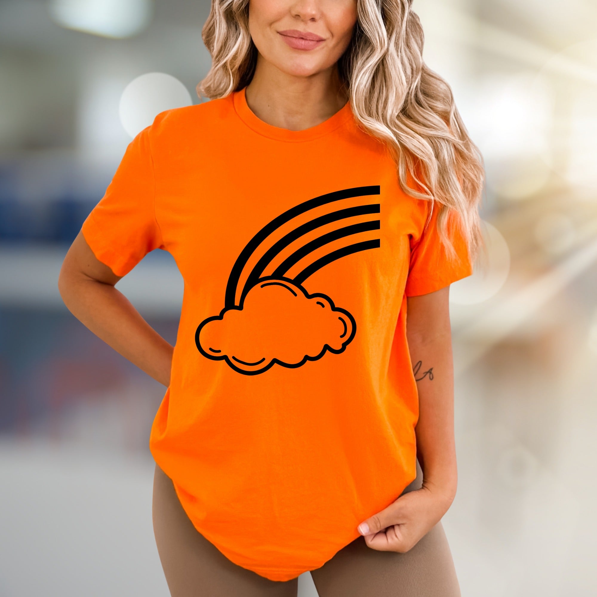 Cloud and Rainbow Graphic Tee, a Whimsical Pick for Dreamers