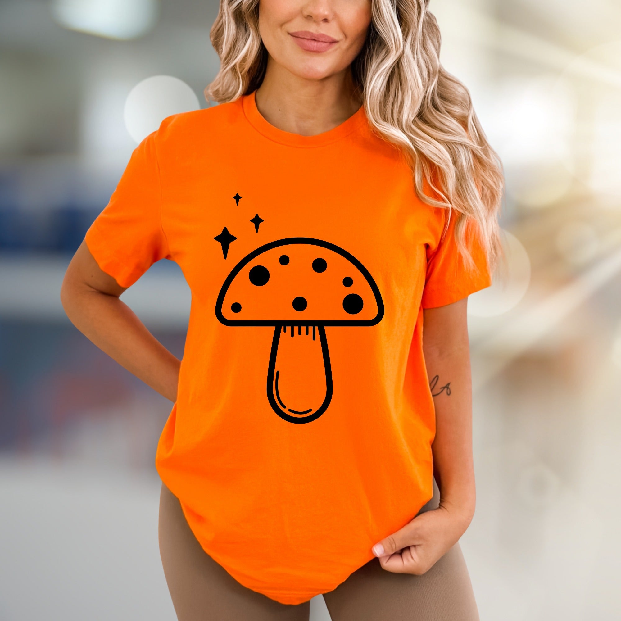 Enchanted Mushroom & Stars Graphic Tee, a Whimsical Pick for Nature Lovers