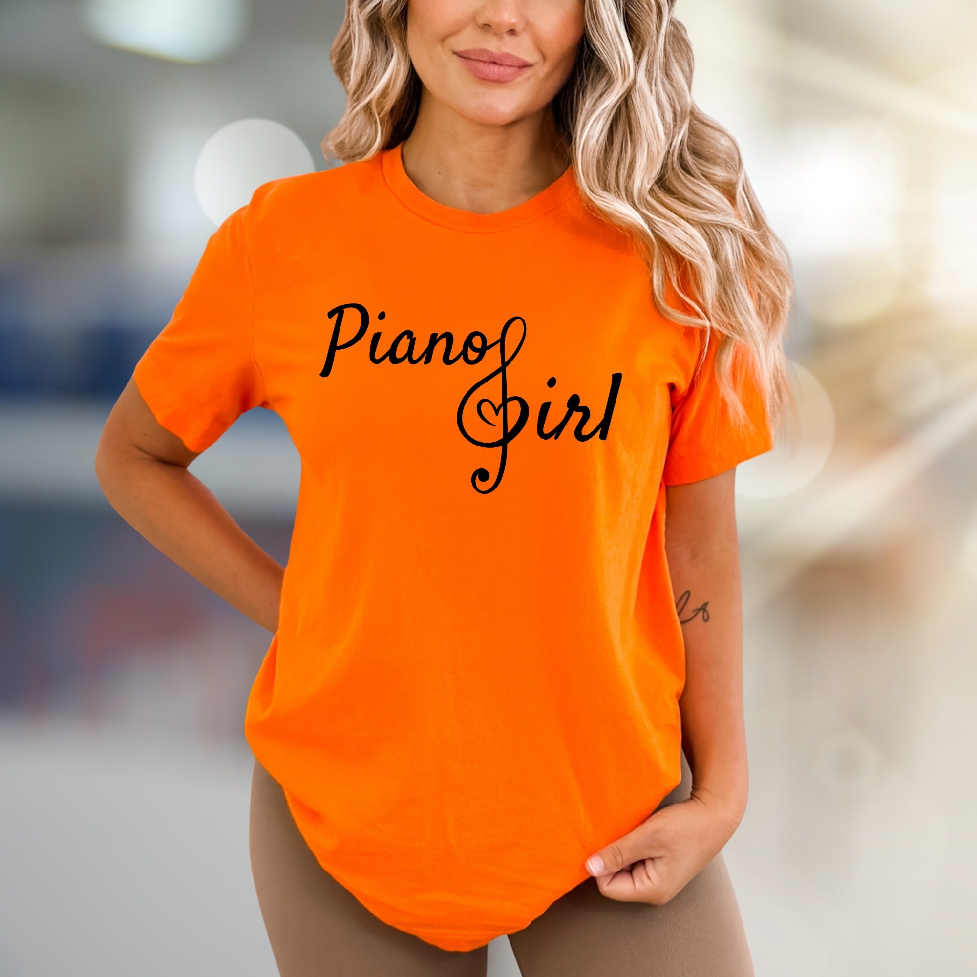 “Piano Girl” Music Lover Graphic Tee, a Melodious Pick for Musicians
