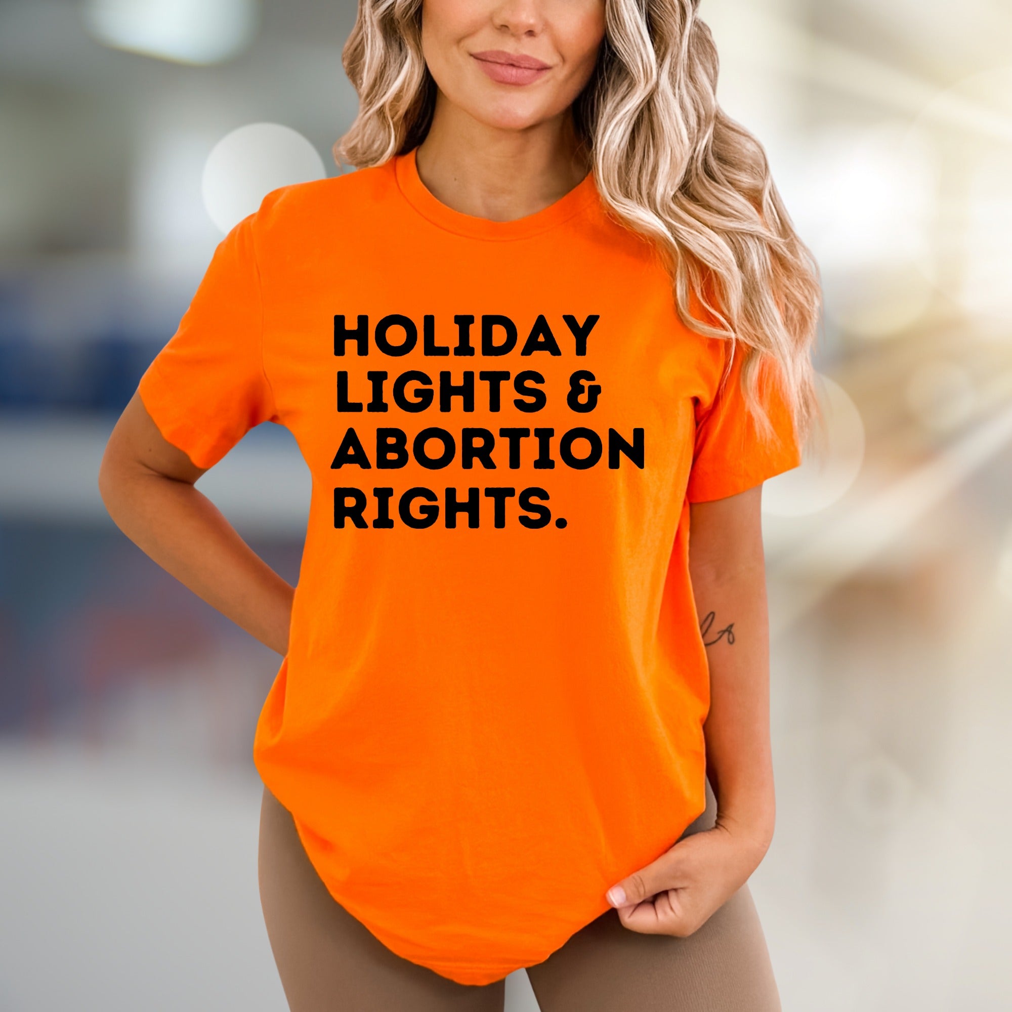 "Holiday Lights & Abortion Rights." Activist Graphic Tee, a Bold Statement for Change