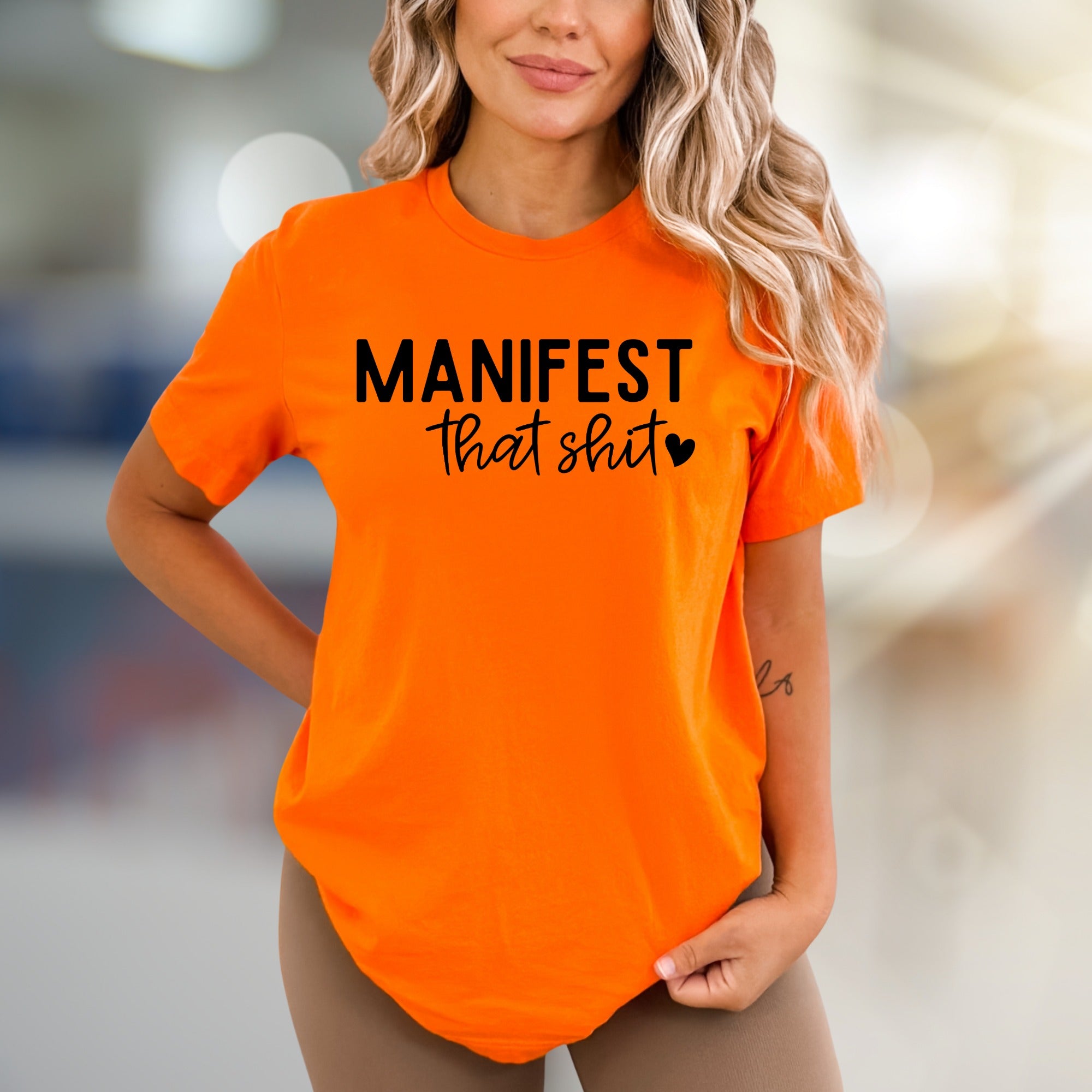 "MANIFEST that shit♡" Affirmation Graphic Tee, an Empowering Pick for Dreamers