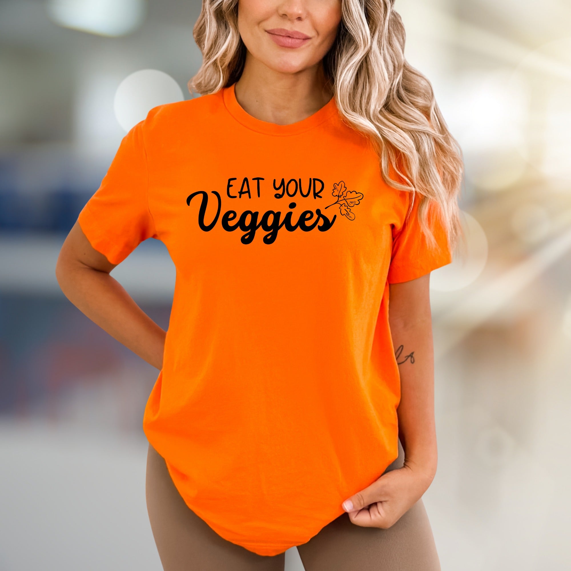 "Eat Your Veggies" Vegan Lover Graphic Tee, A Playful Pick for Wellness Enthusiasts