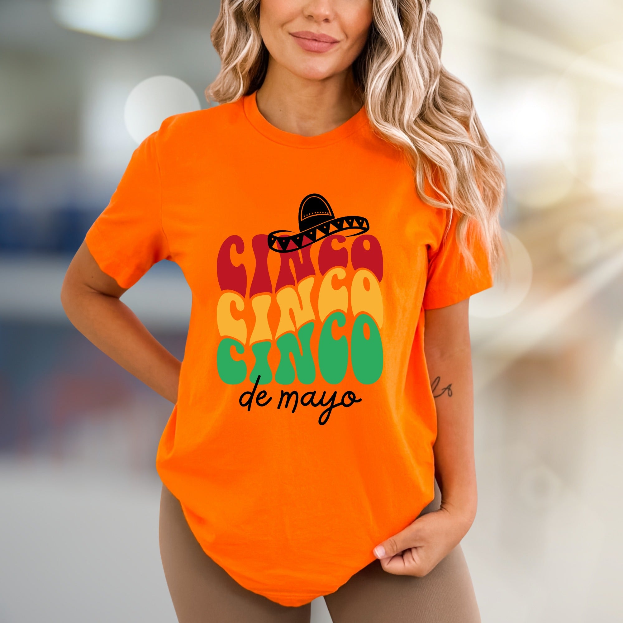 "CINCO CINCO CINCO de mayo" Sombrero Graphic Tee, a Festive Celebration Pick for Enthusiasts