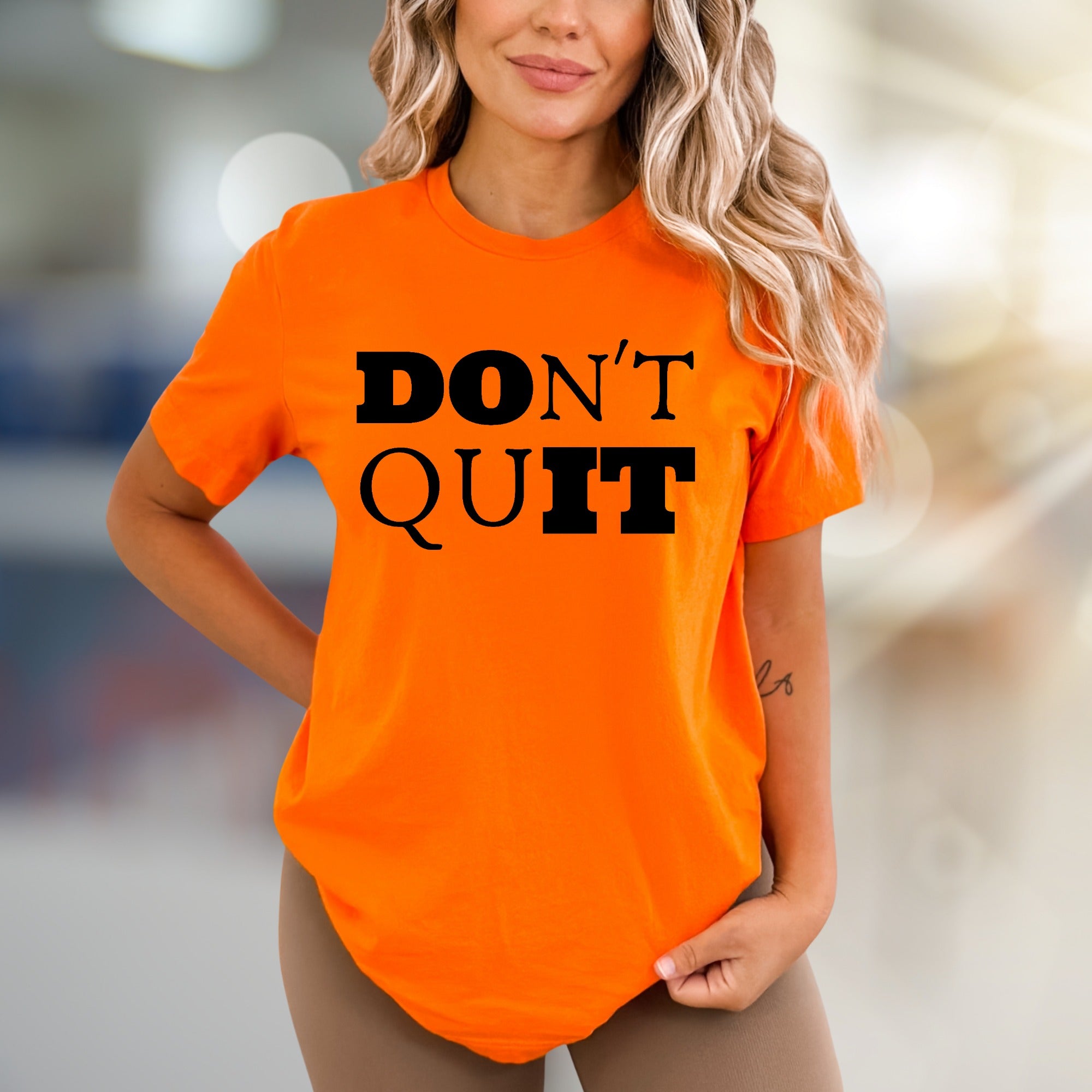"DON'T QUIT" Motivational Graphic Tee, an Empowering Pick for Achievers