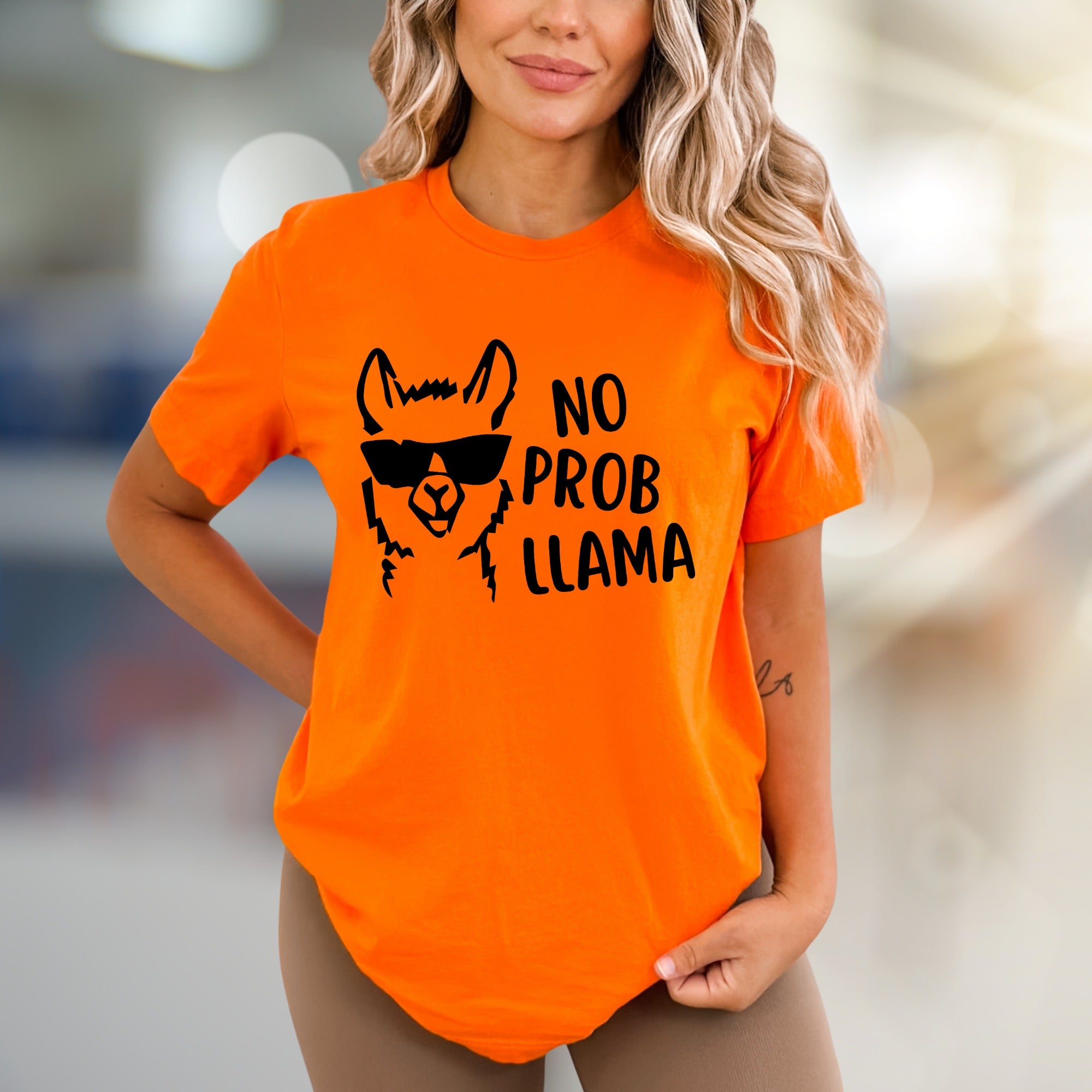"NO PROB LLAMA" Cool Llama Graphic Tee, a Funny Animal Lover's Pick for Everyone