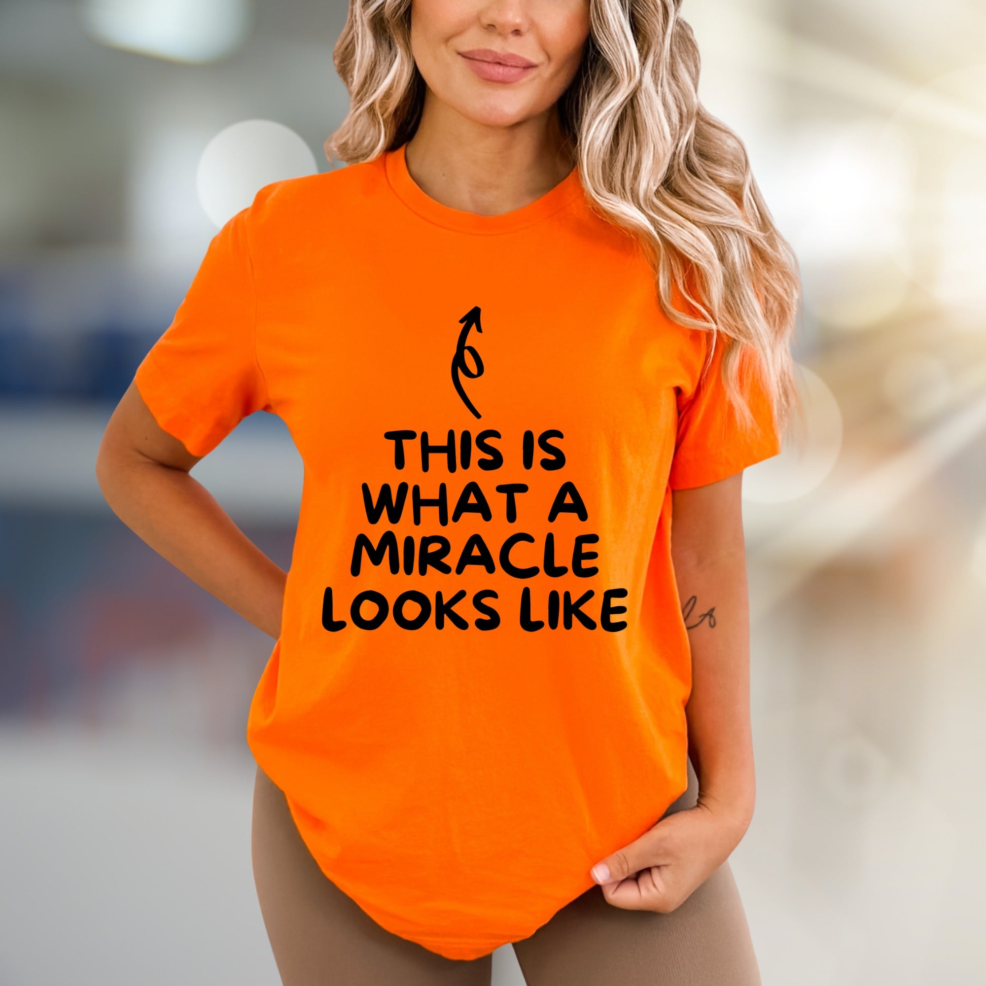 "THIS IS WHAT A MIRACLE LOOKS LIKE" Inspirational Graphic Tee, a Heartfelt Pick for New Parents