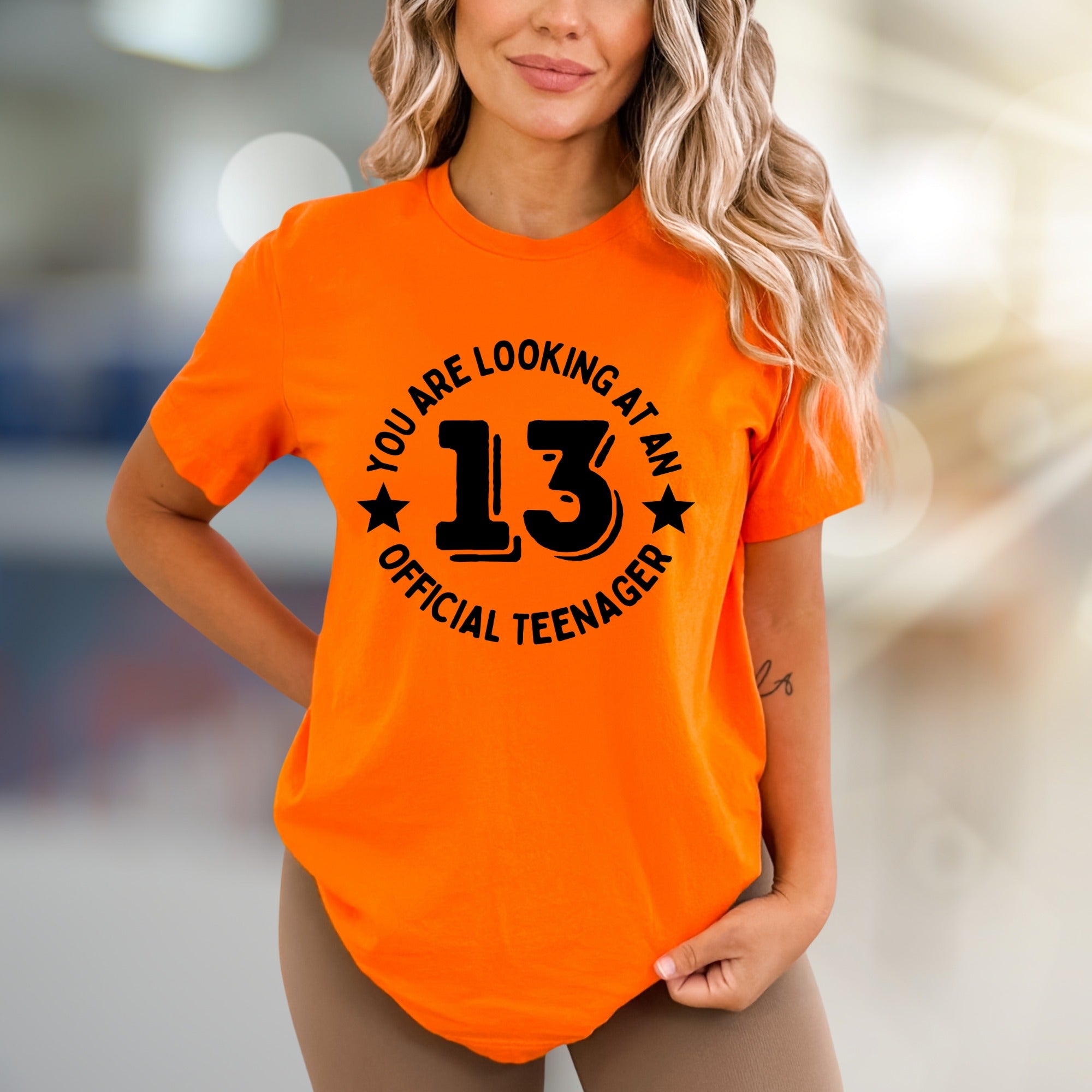 "YOU ARE LOOKING AT AN OFFICIAL TEENAGER 13" Birthday Graphic Tee, A Milestone Pick for Celebrating Teens