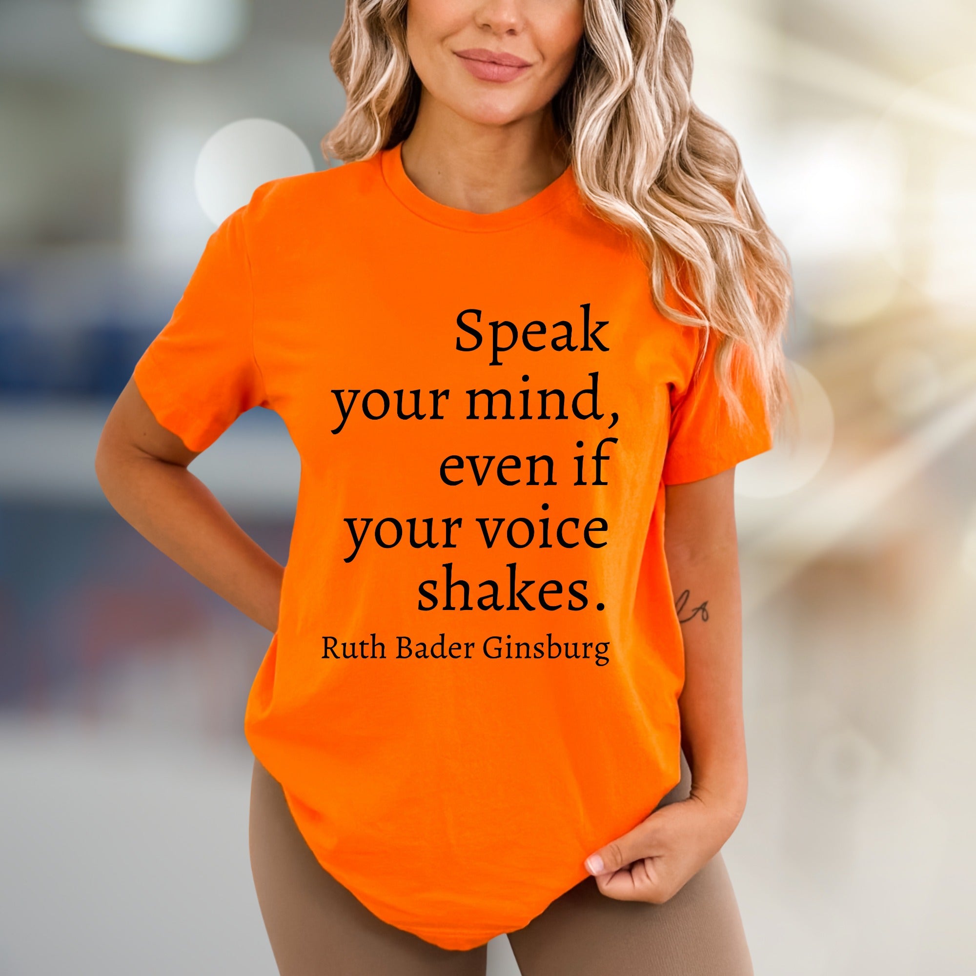 "Speak Your Mind" RBG Graphic Tee, an Empowering Pick for Activists
