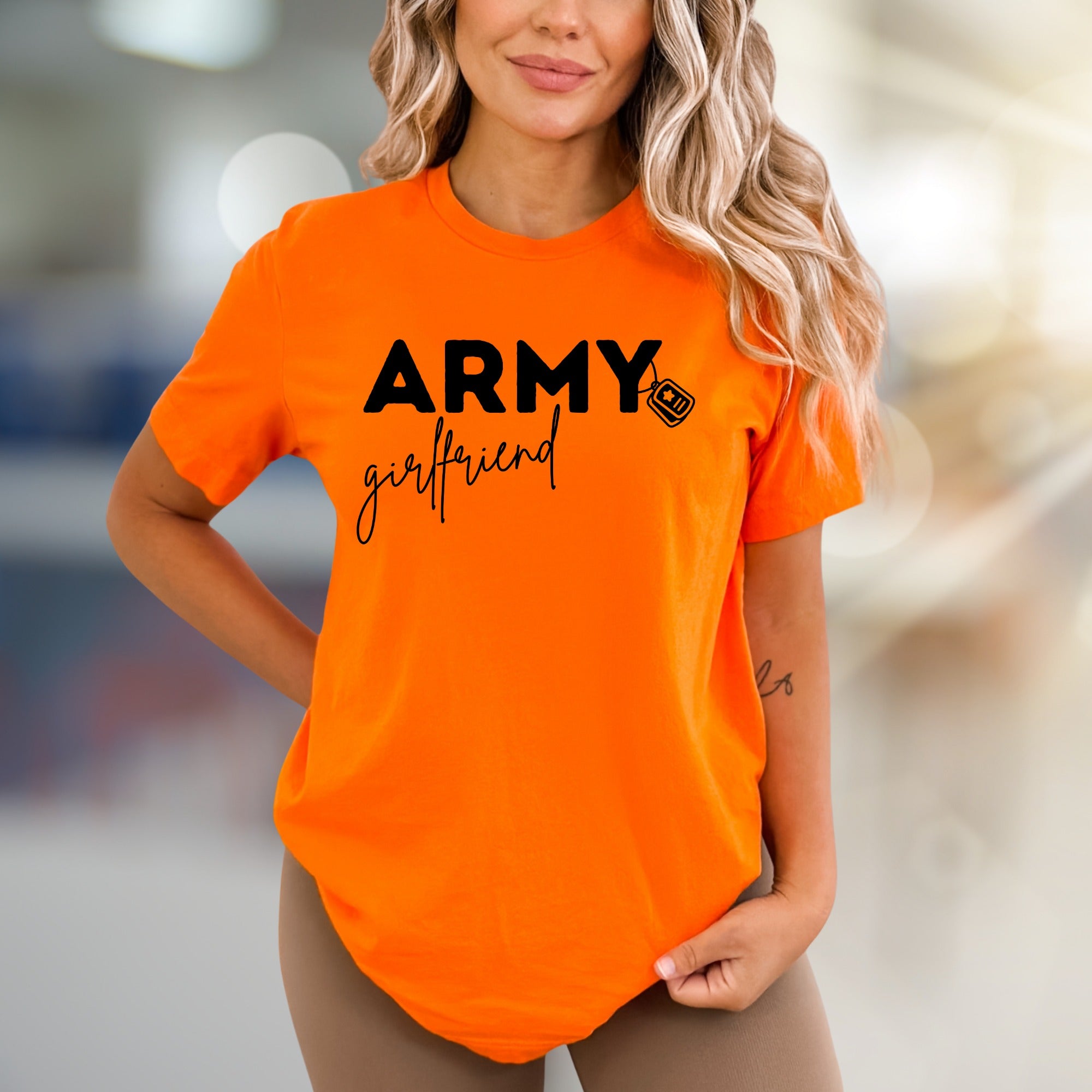 "ARMY girlfriend" Military Love Graphic Tee, a Supportive Style for Partners