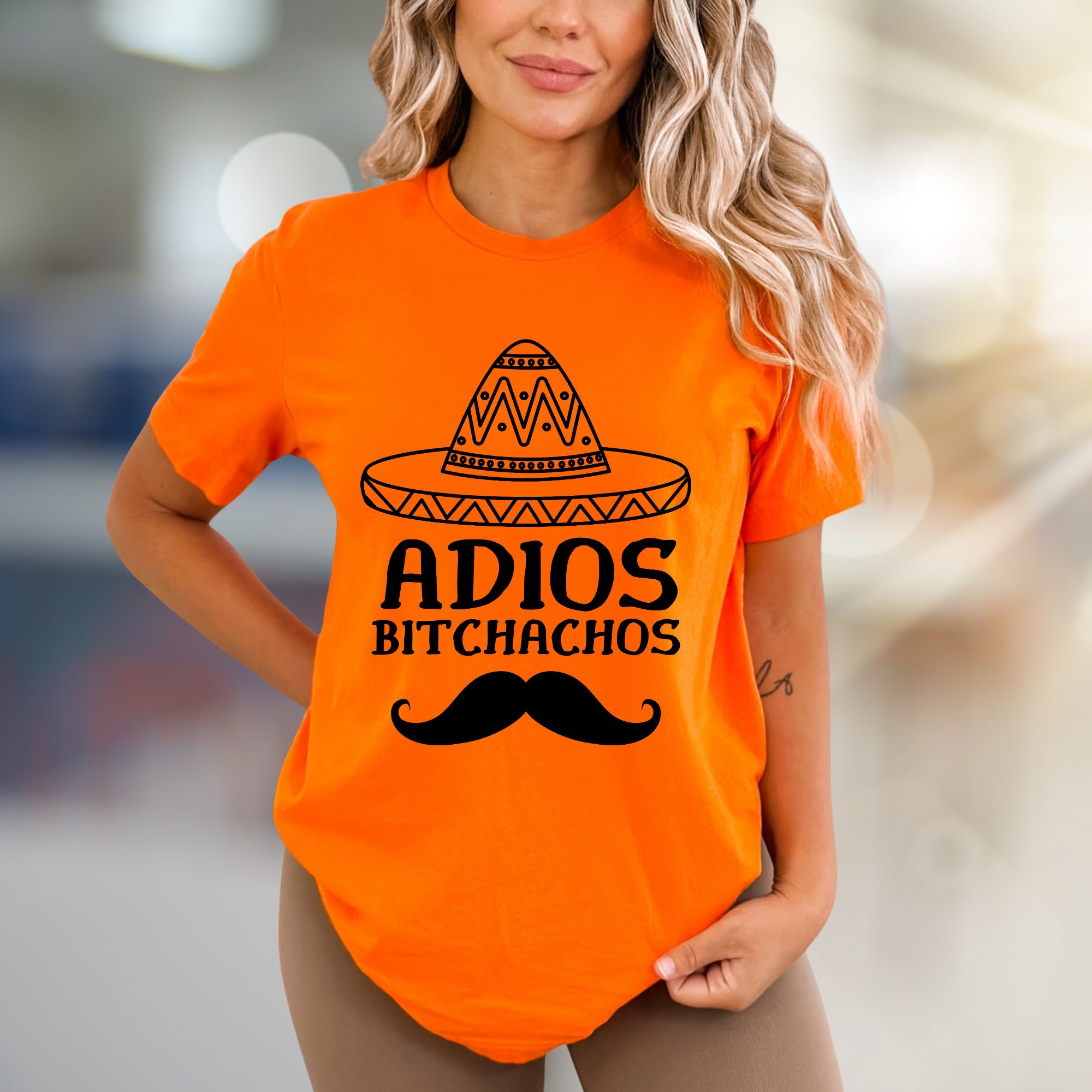 "ADIOS BITCHACHOS" Sombrero Humor Graphic Tee, A Playful Farewell Unisex Tee