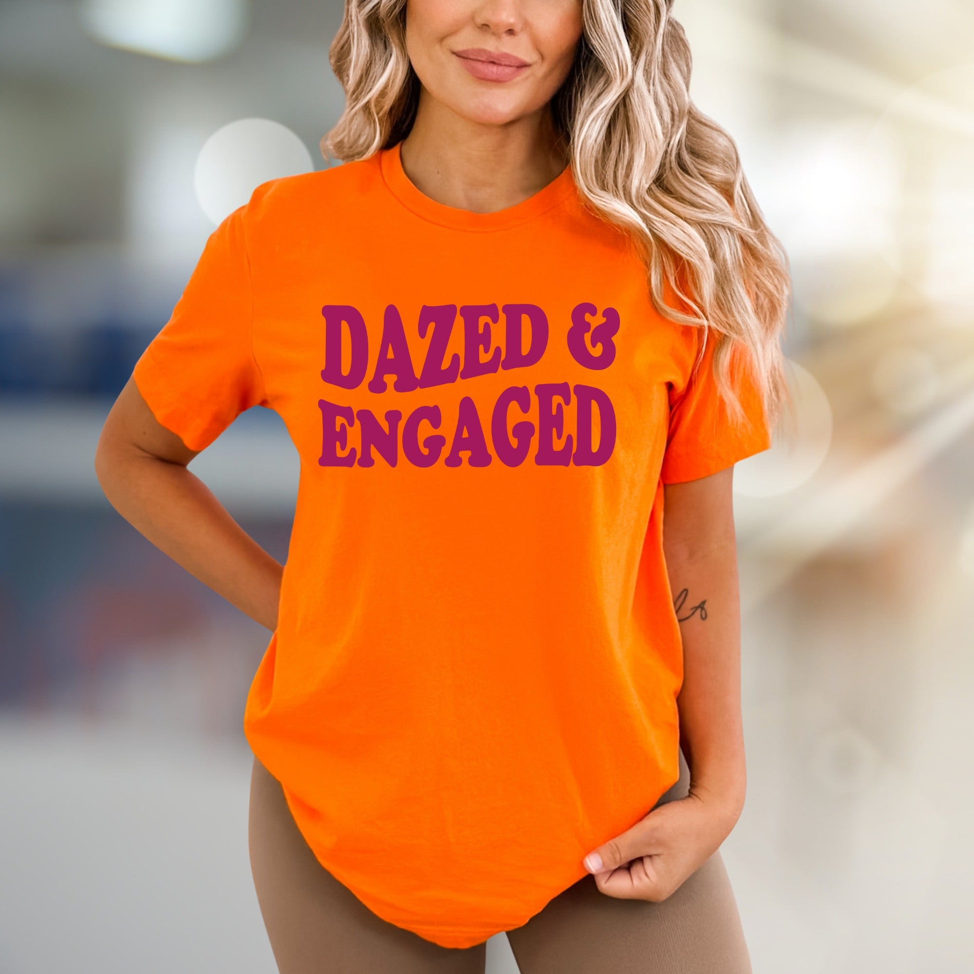 "Dazed & Engaged" Funky Engagement Graphic Tee, a Quirky Bride-to-Be Pick